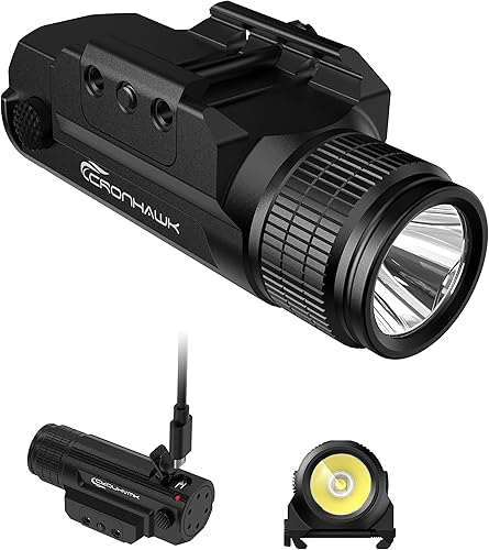 Pistol Flashlight Rechargeable 700 Lumen Rail Mounted Tactical Flashlight Compact Weapon Light for Gun Light fits Picatinny