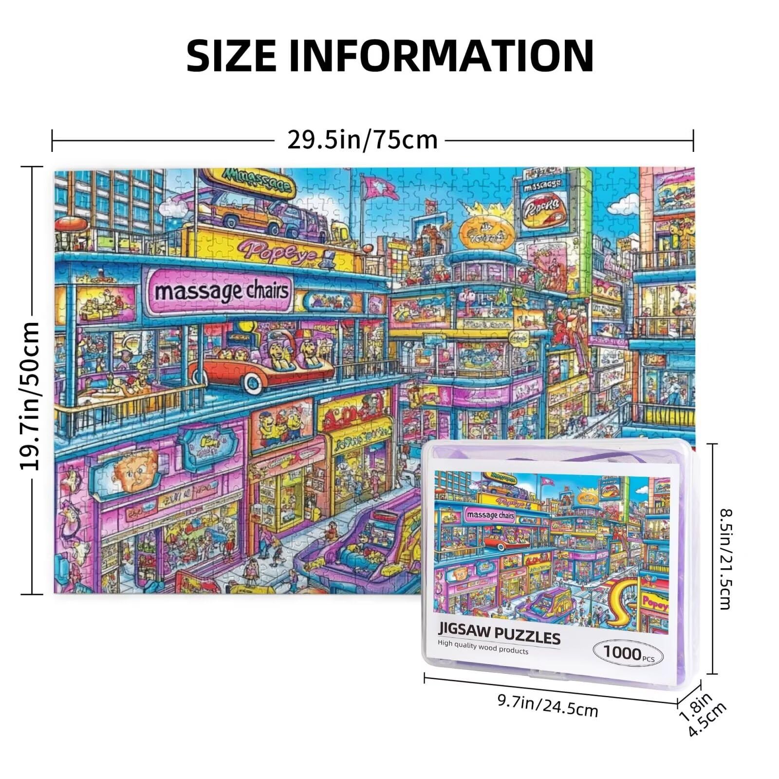 New York Puzzle 2000 Pezzi Adulti, 5D DIY Puzzle Strada Pattern Design con Confezione Regalo per Regalo Donna, Attività Famiglie Impegnative Principianti per Home Wall Bedroom Decor 99 x 70 cm -939Y