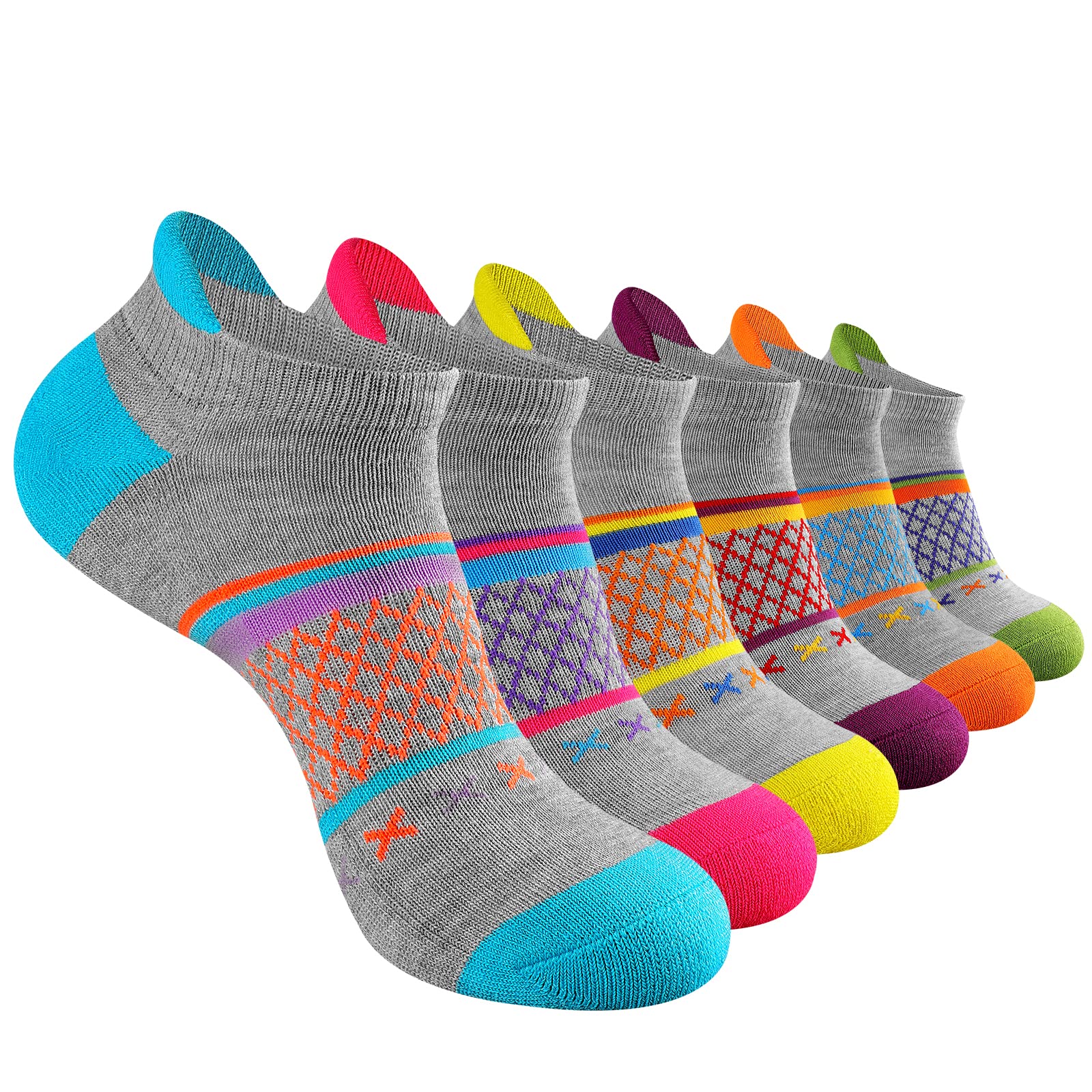 EallcoWomens Socks Ankle Athletic Socks Short Running Socks With Cushioned Sole 6 Pairs