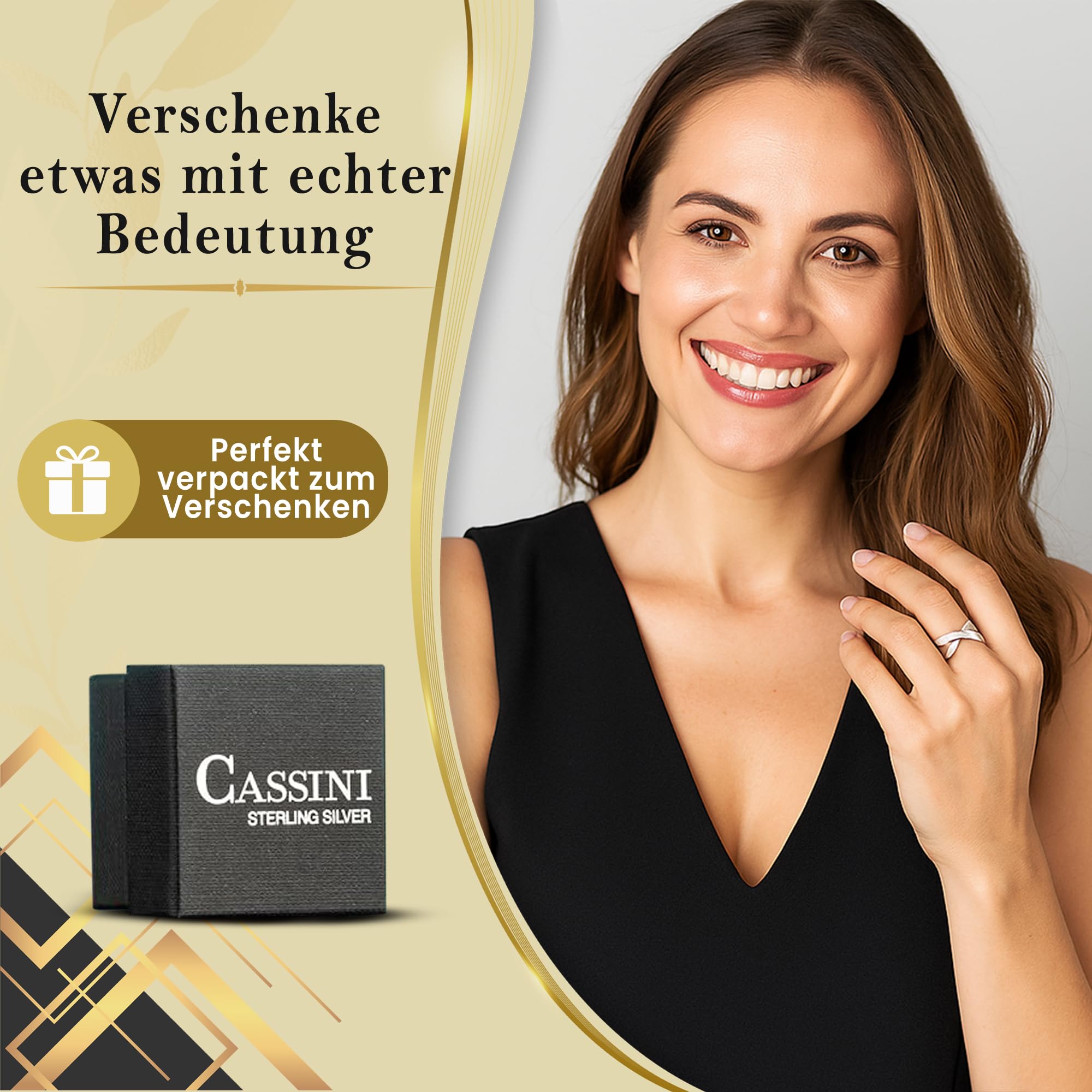CASSINI X-Ring aus 925er Sterling Silber, Hochglanz poliert, Damen Ring 3RAV