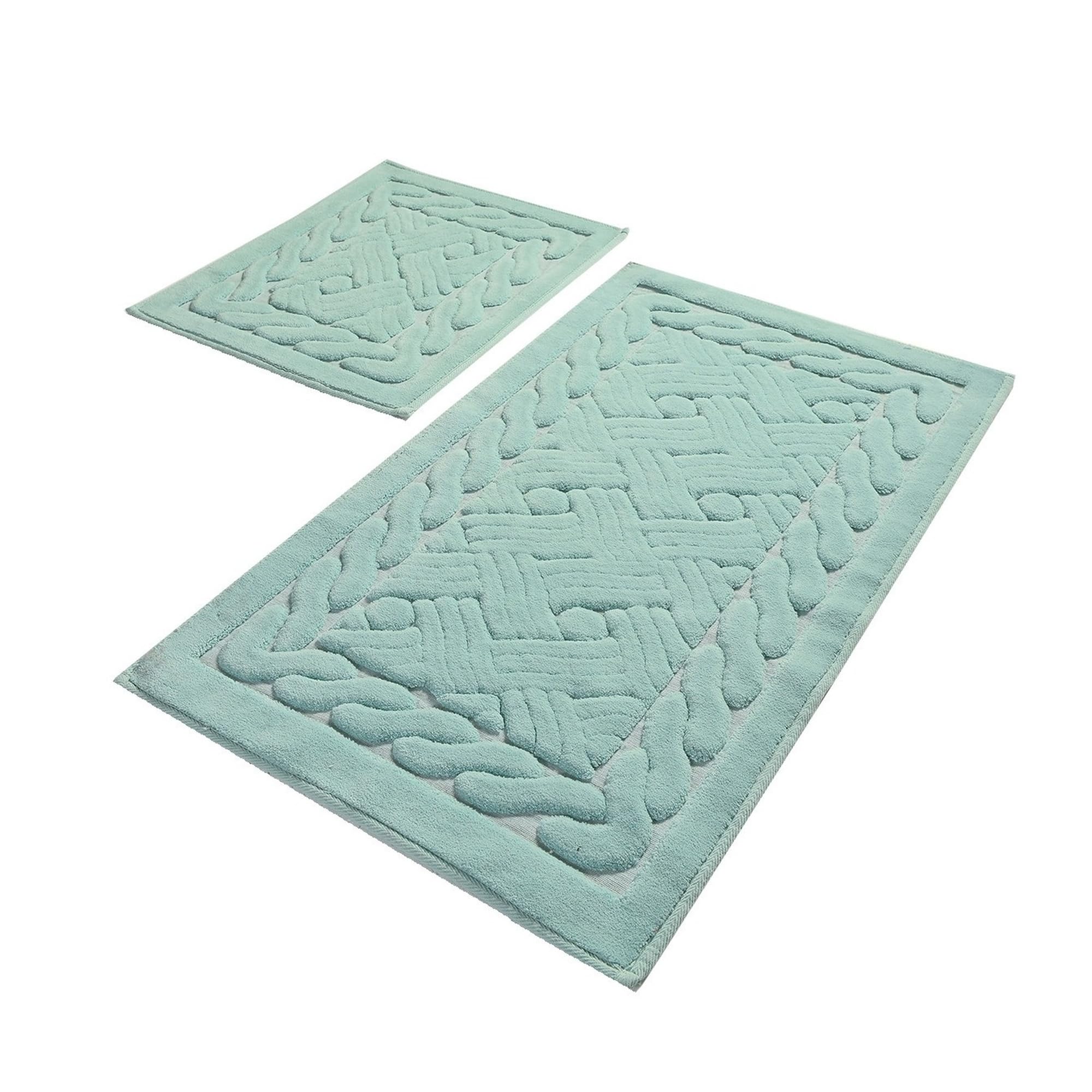 WELL HOME MOBILIARIO & DECORACIÓN 2 Piece Bath Mat Set Mint Green