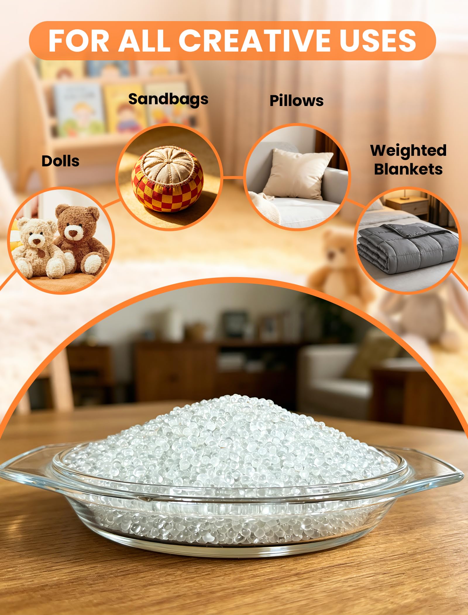 5KG Perle di Vetro Ponderate 2-3 mm per Coperte Ponderate e Peluche – Riempimento Premium per Cuscini, Bambole Reborn, Sacchi da Tiro e Progetti DIY