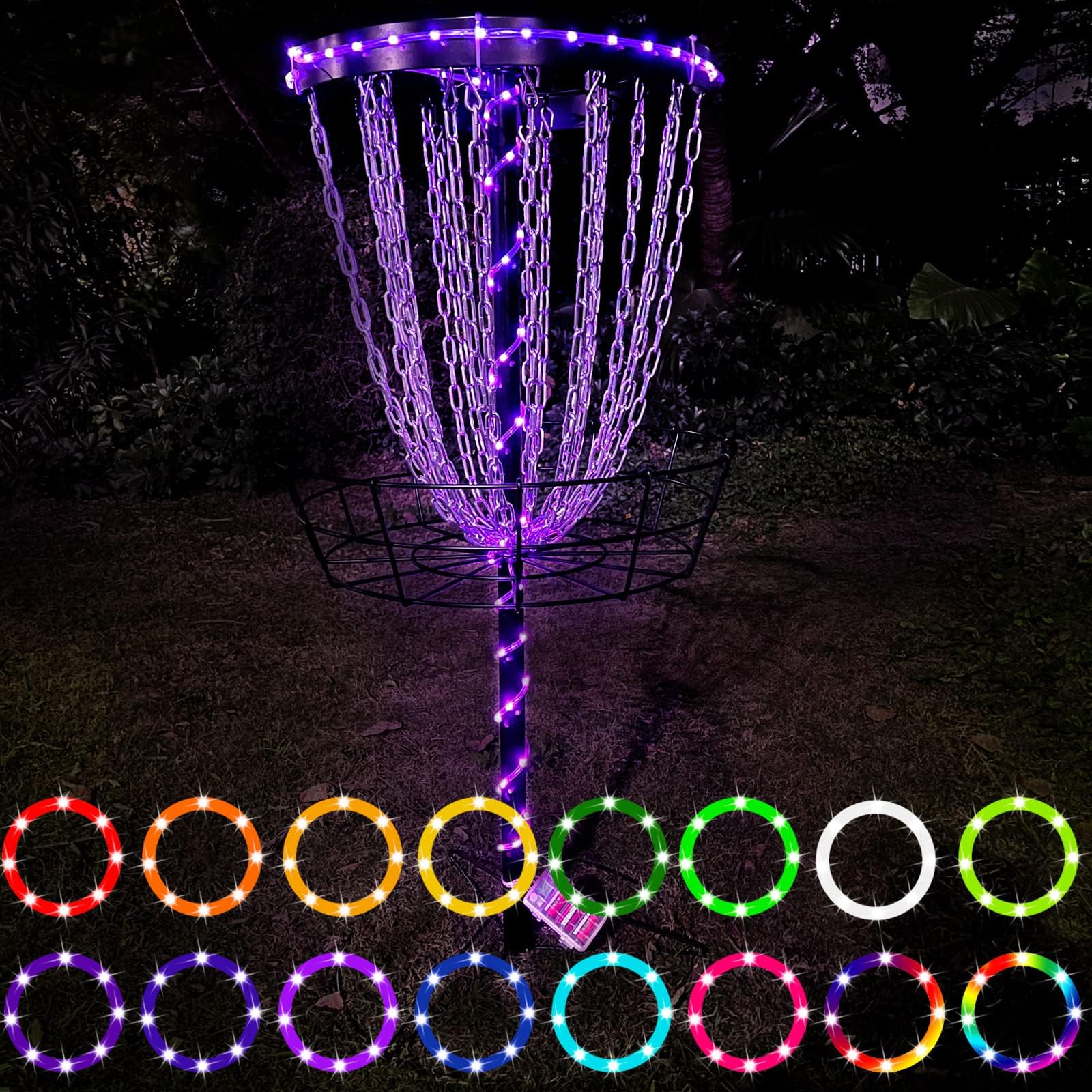 LED Disc Golf Lights, Remote Control Disc Golf Rim Light for Disc Golf Basket