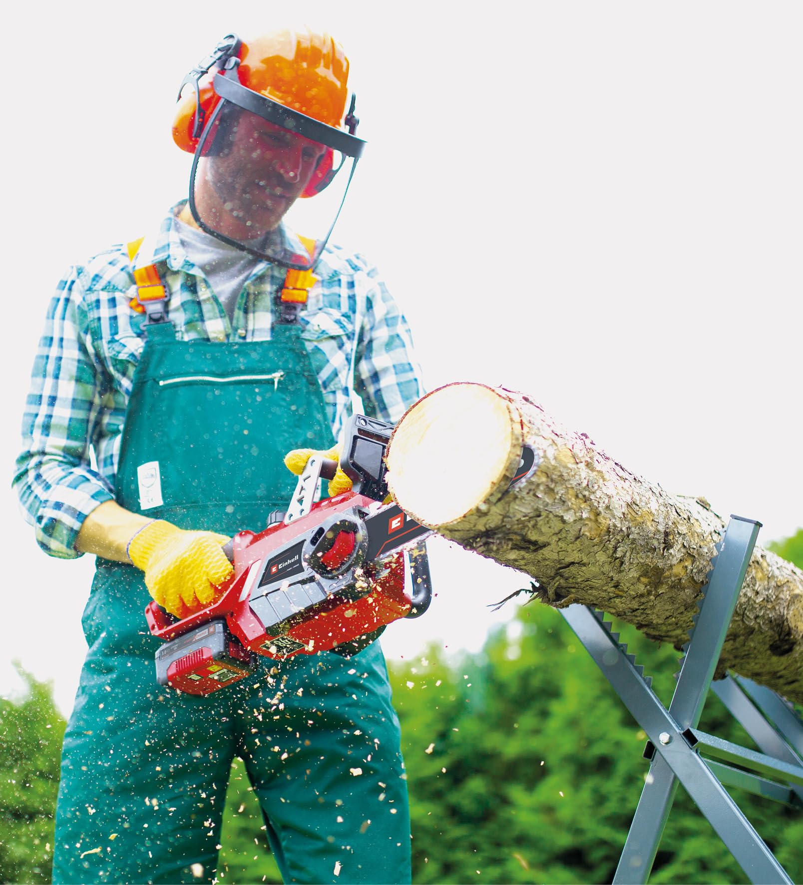 Einhell Akumulatorowa piła łańcuchowa GE-LC 18/25-1 Li Kit (1 x 2,5 Ah), PXC (18 V, długość cięcia 23 cm, prędkość łańcucha 4,5 m/s, automatyczne smarowanie, z akumulatorem i ładowarką)