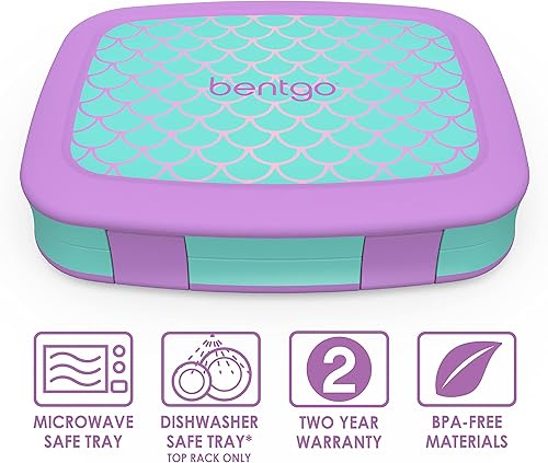 Miniatura 6 de Bentgo Impresiones - Juego de lonchera aislada con lonchera estilo bento para niños (escamas de sirena)