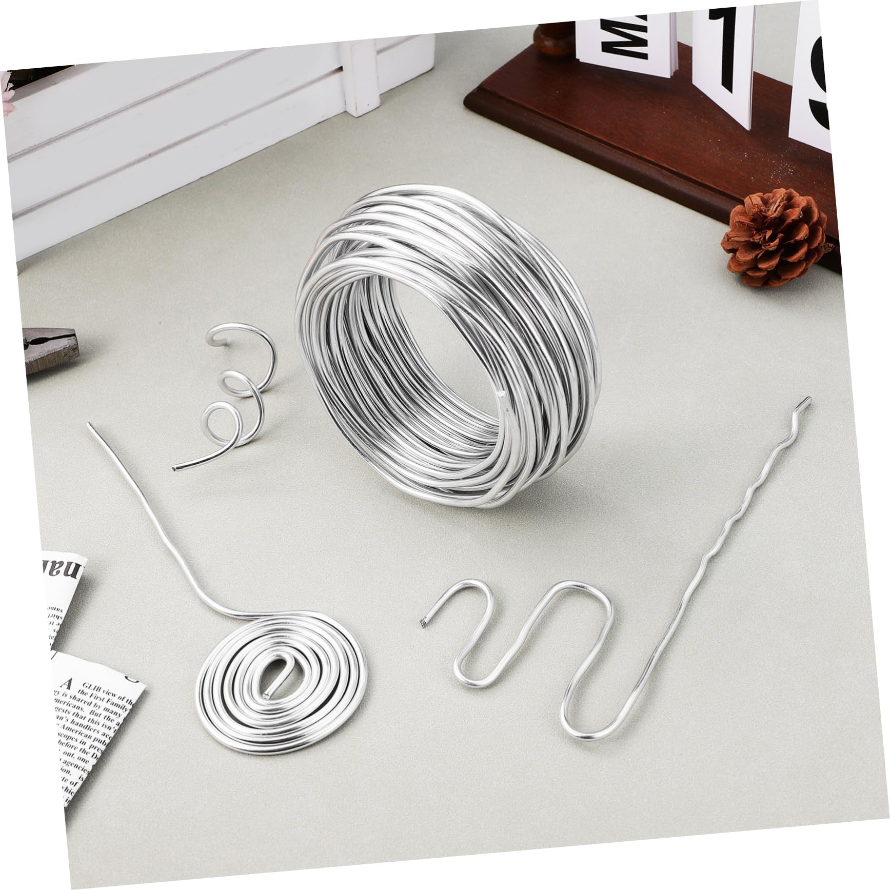Alambre de Aluminio Flexible Manualidades Modelar Bisutería Arreglos y Esculturas DIY Alambre Fino para Artesanía y Floristería