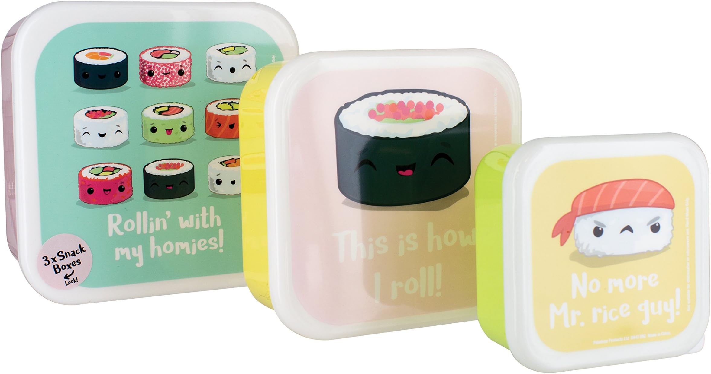 Paladone Sushi Snack Boxes, Multi-Colour, 14 x 14 x 6 cm