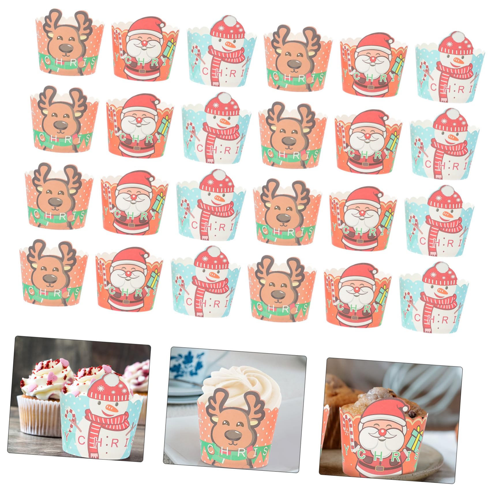 PRETYZOOM 3 Juegos Tazas De Pastel De Navidad Moldes Para Mini Muffins Pastel De Taza Tazas Para Muffins Mollete Pequeñas Tazas De Pastel Tazas Decorativas Para Hornear Papel 150 Piezas * 3