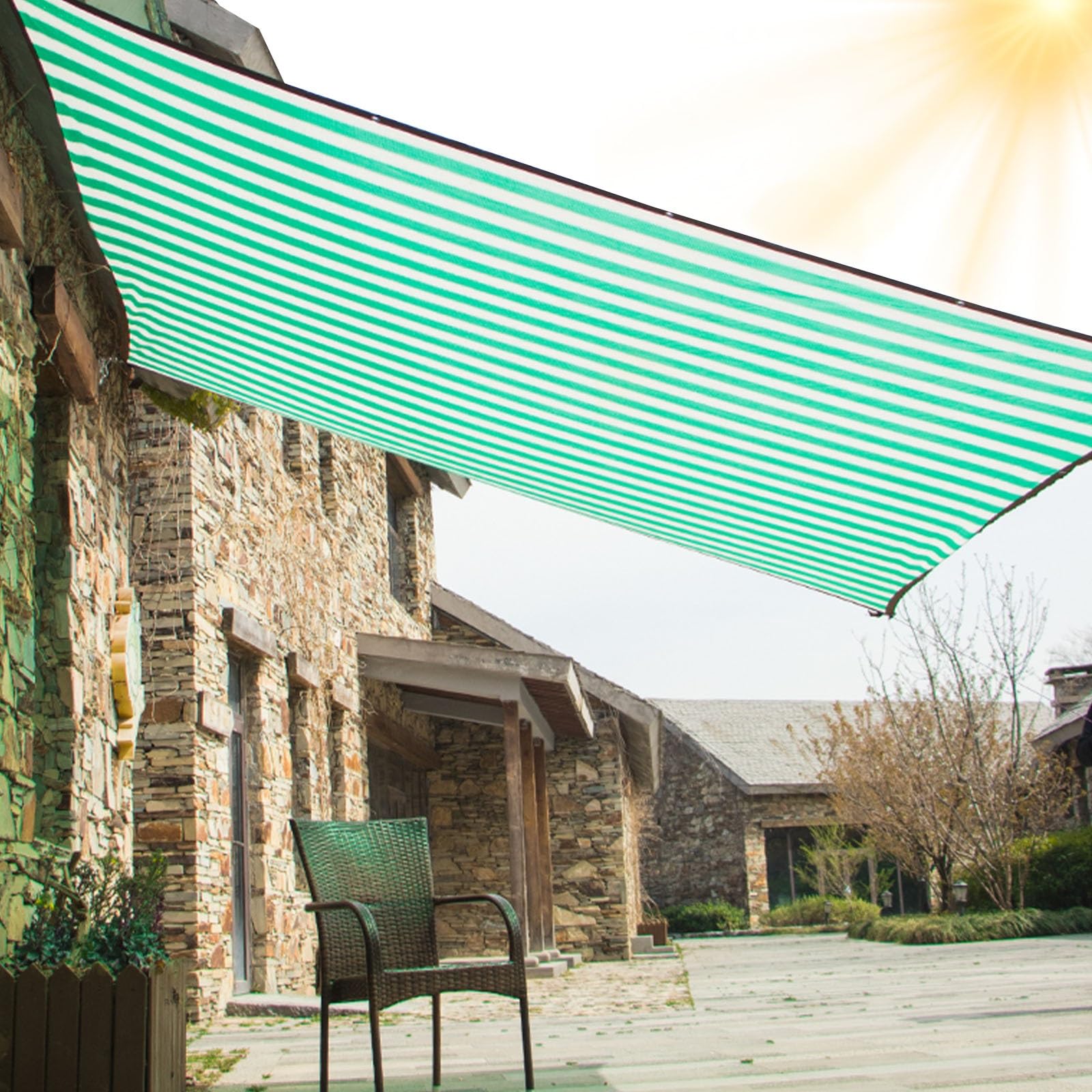 Toile d'ombrage pare-soleil respirante anti-UV 90% pour terrasse
