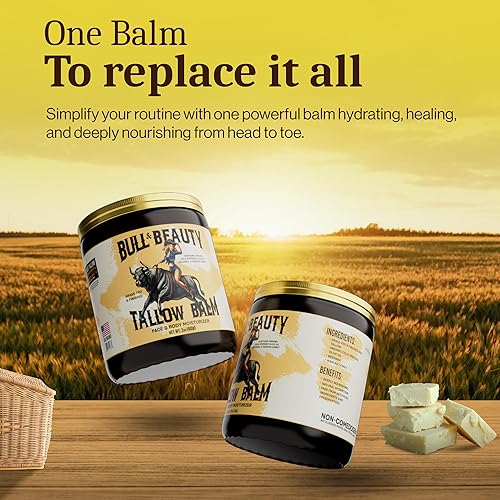 Miniatura 4 de Sarga de carne orgánica y bálsamo de miel orgánico para la piel, 100% alimentada con pasto sin perfume hidratante de sarga de res para piel y cara