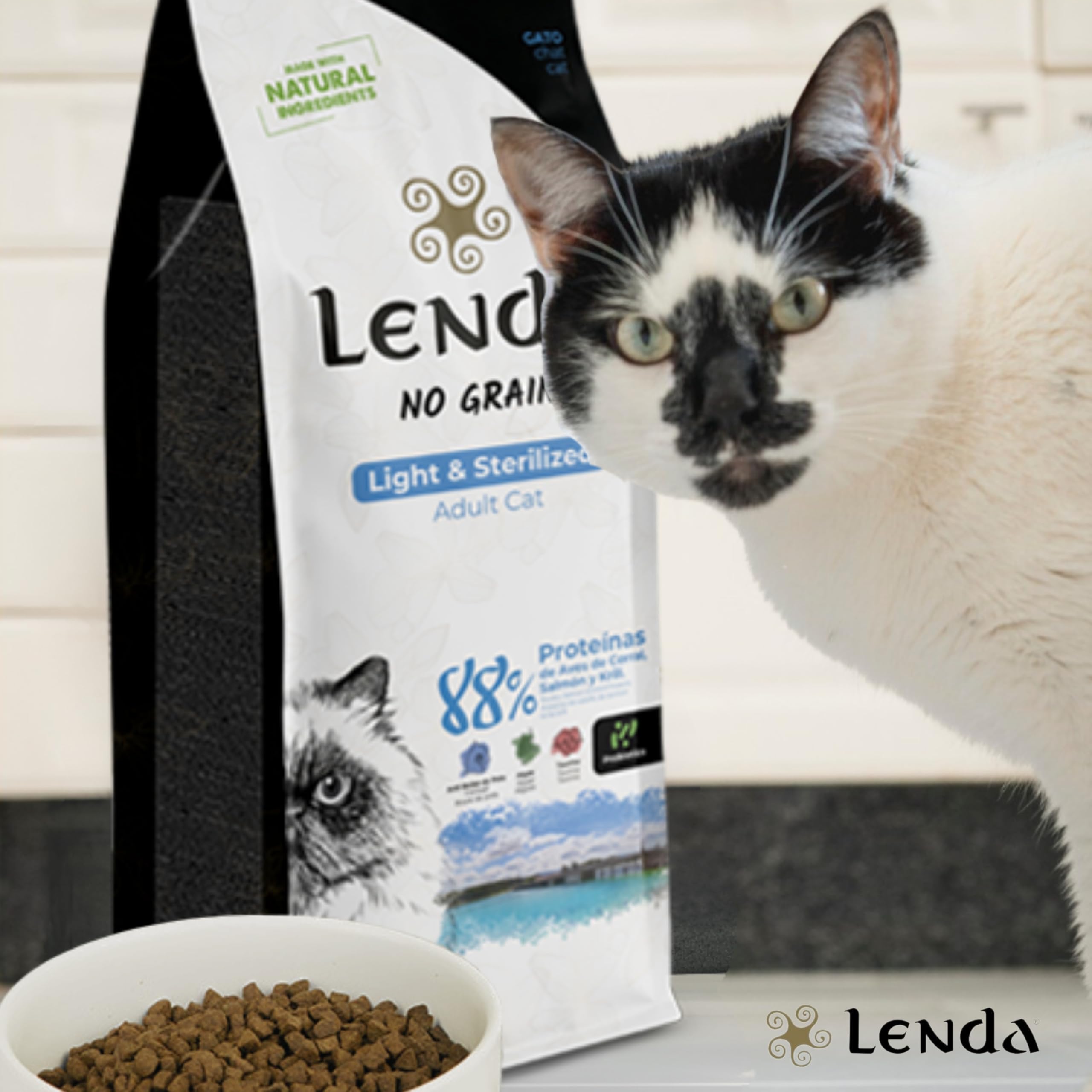 Lenda Gato Adult Light & Sterilized 7 kg Grain Free - Pienso para Gatos Esterilizados sin Cereales - Comida Light para Gato Adulto - Pienso Natural Bajo en Calorias y Grasas