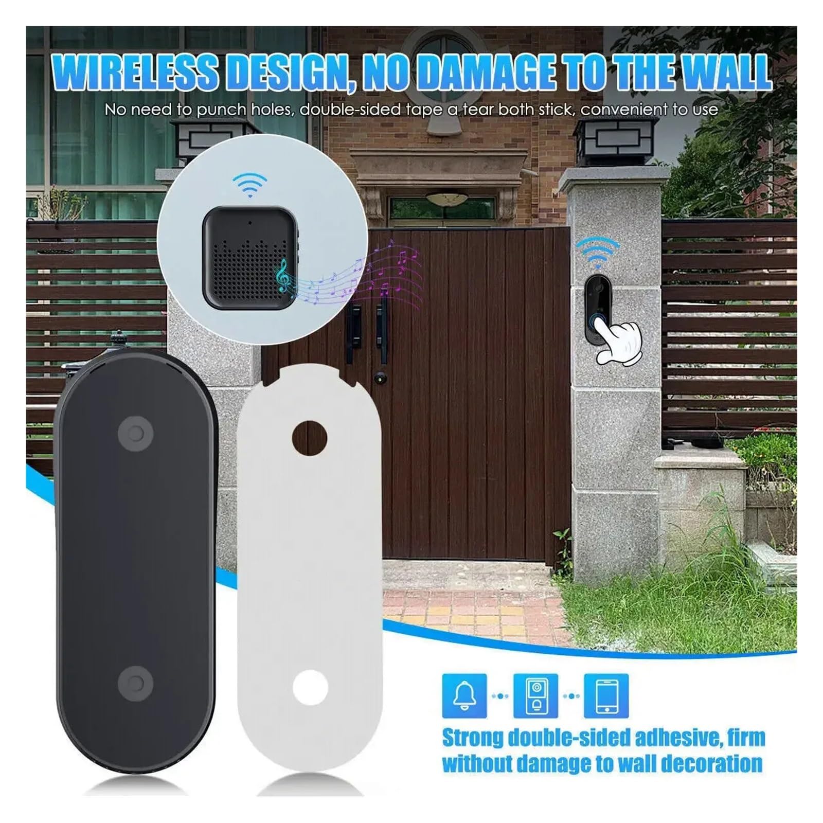 Caméra de Sonnette vidéo Intelligente WiFi sans Fil