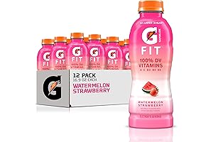 Fit Electrolyte Beverage: Healthy Real Hydration, Watermelon Strawberry, 16.9oz Bottles (12 Pack)