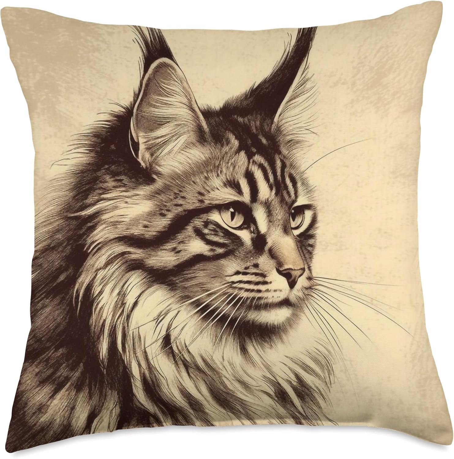 Maine Coon Cat Lover Vintage Maine Coon Throw Pillow
