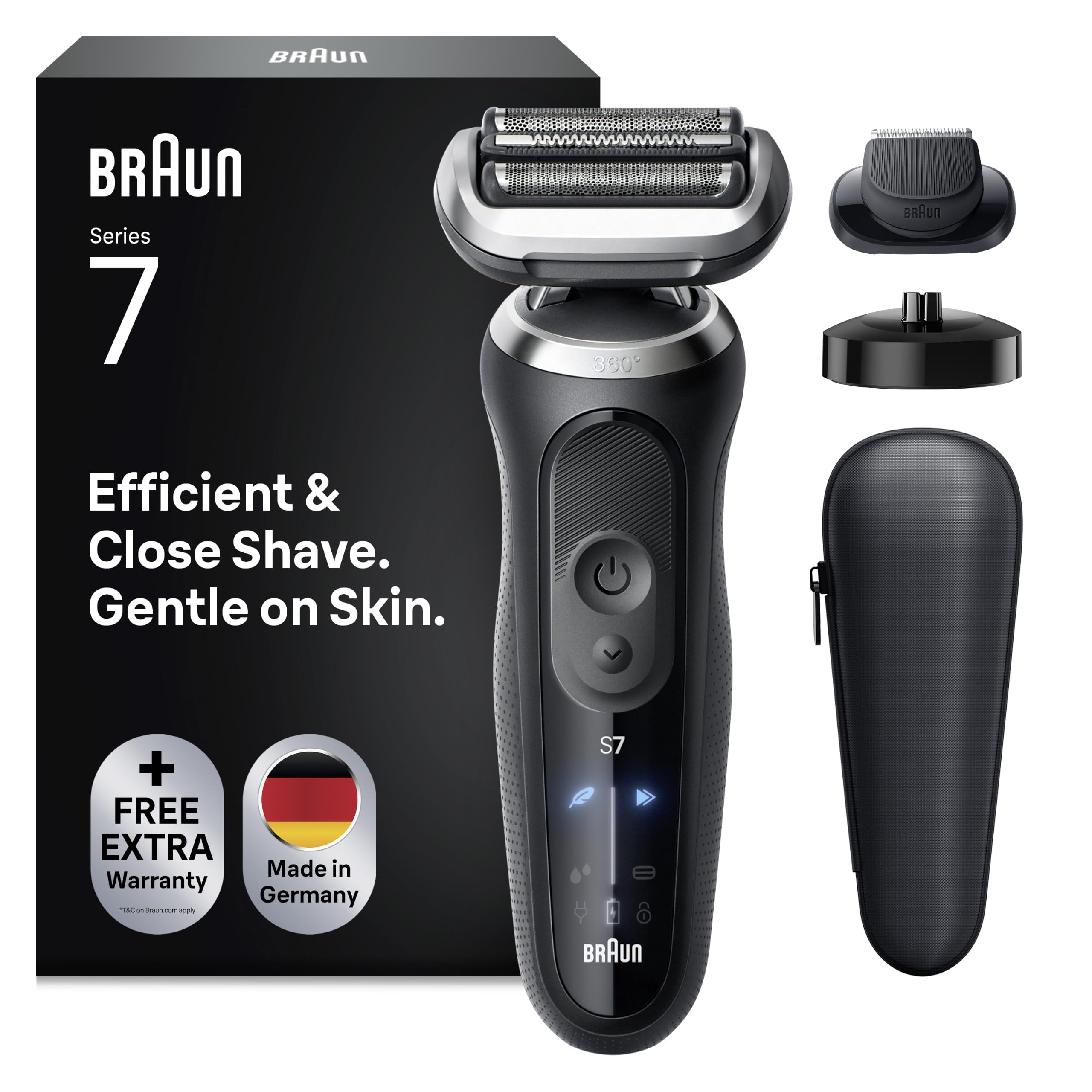 Braun Serie 7 Rasoio Elettrico Barba, 72-N4200cs, 1 Accessorio, Nero