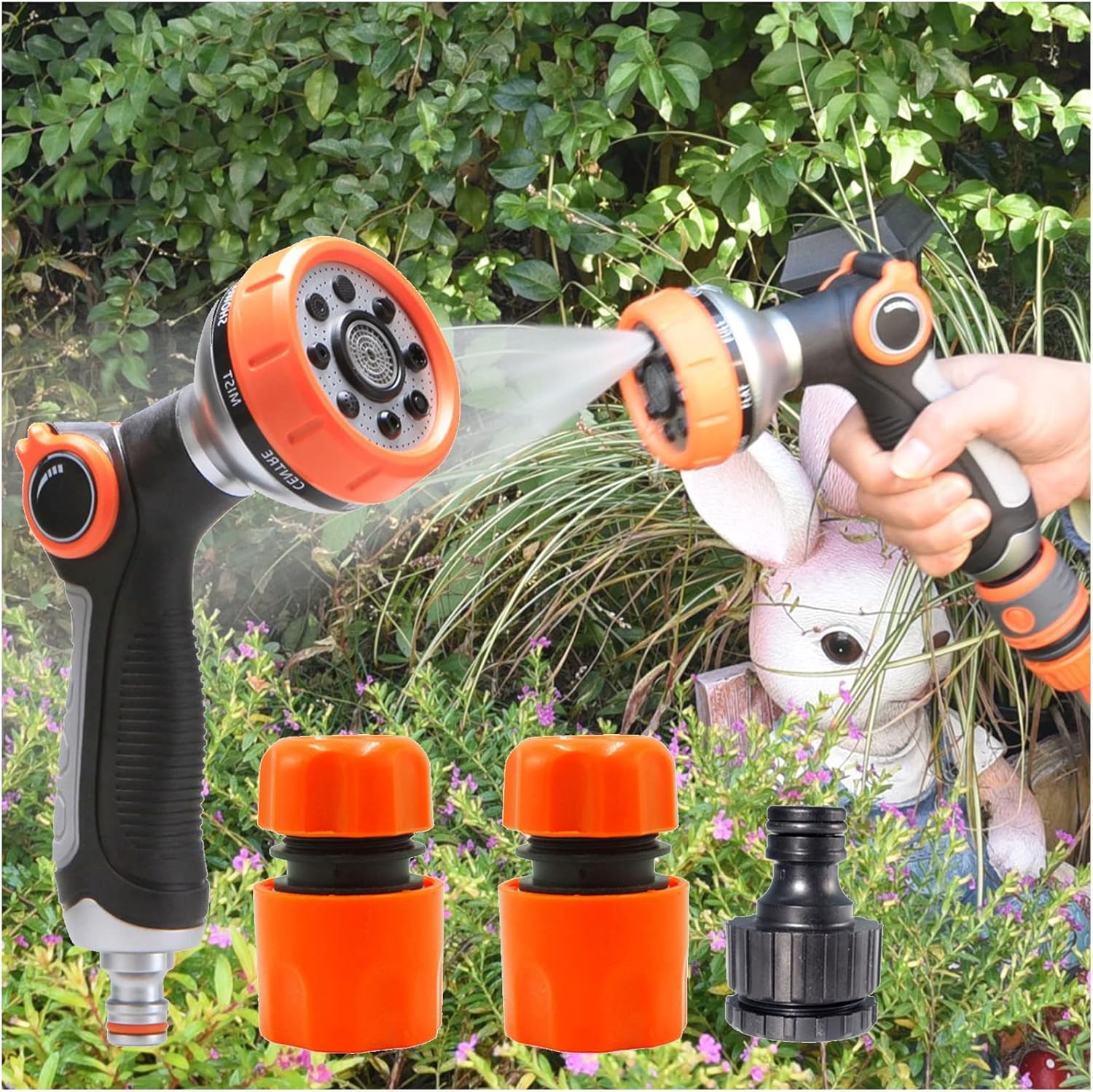 Garden Hose Nozzle Spray Nozzle, 8 Adjust Sprayer Patterns