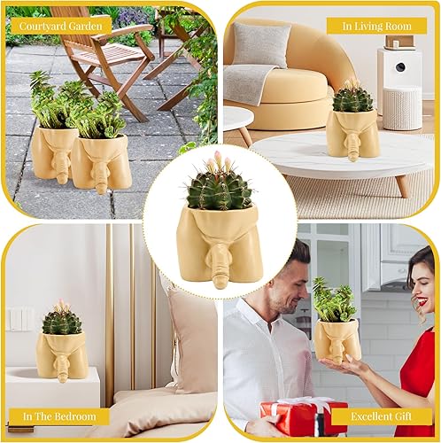 Miniatura 6 de Macetero para el pene, maceta de resina, jarrón con forma de cuerpo, macetas únicas y divertidas, arte para el pene de interior, jarrón desnudo para