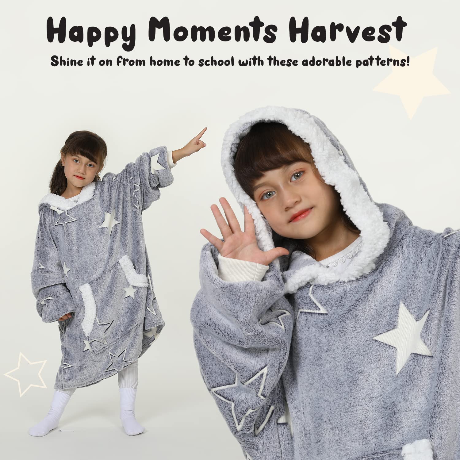 Winthome Couverture à Capuche surdimensionnée, Couverture de Sweat-Shirt en Flanelle, Pull Confortable pour Enfants garçon Filles