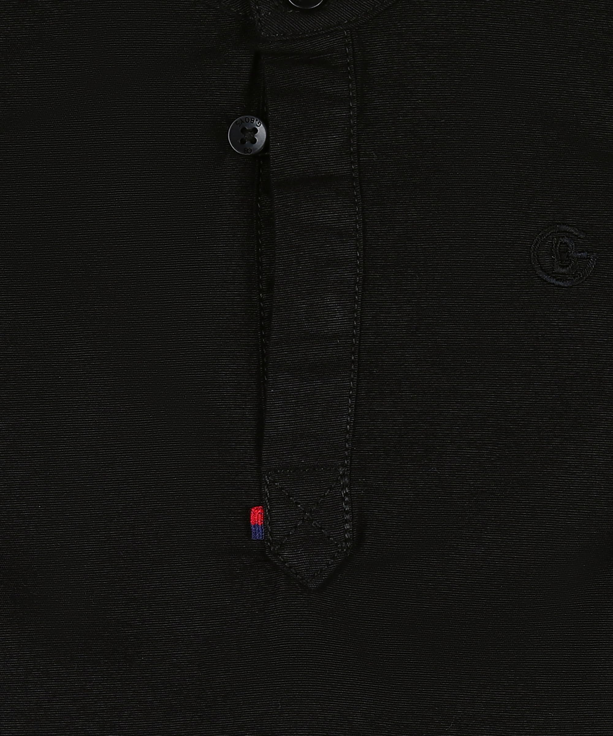 Pooja Baby Kids Stylish Solid Style Cotton Regular Fit Kurta Formal Boys Shirt Casual Wear Buttoned Kurta for Boys (2-3 Years, Black) - Image 6 thumbnail