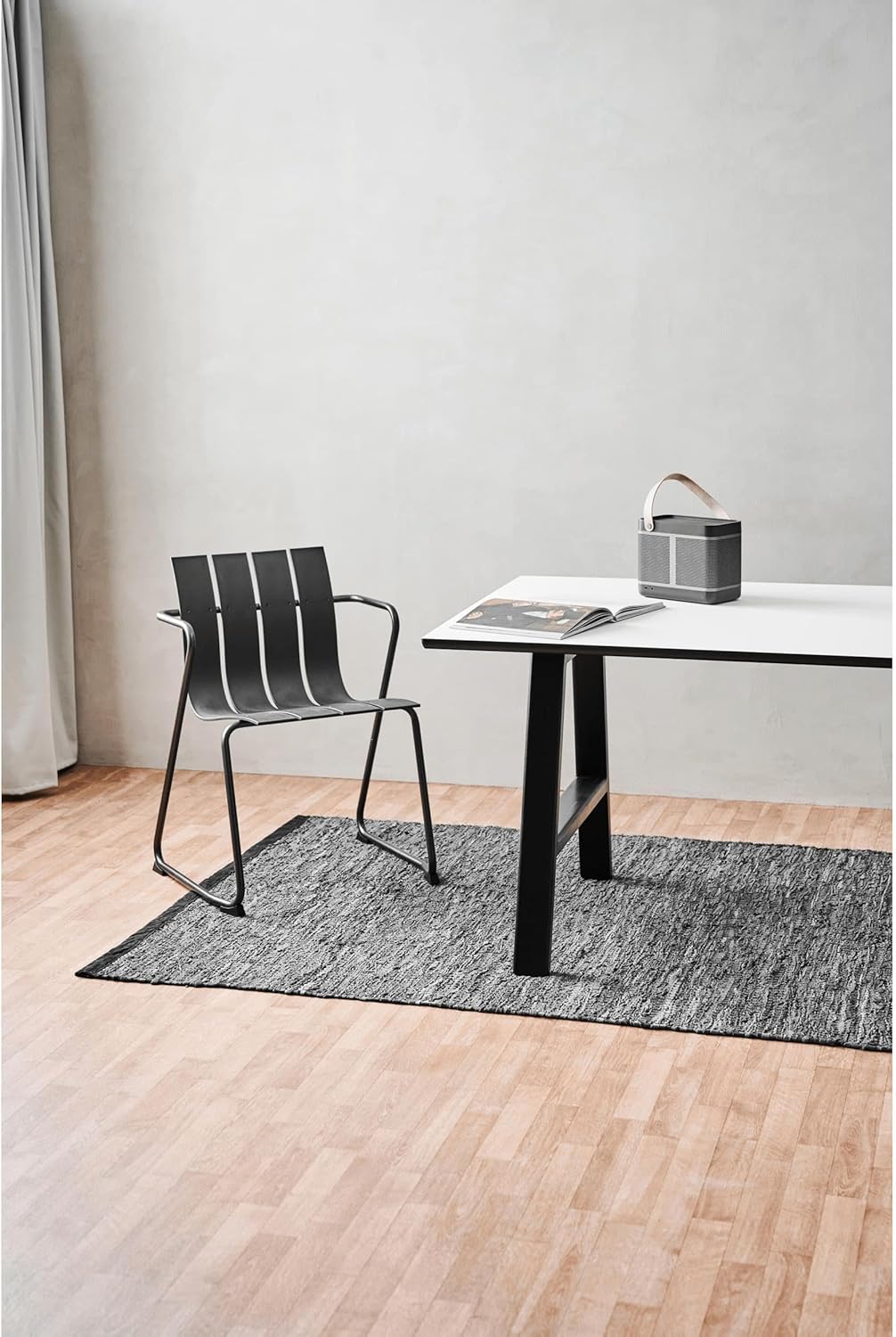 Dark Grey Rug Rug Size: Runner 200cm x 75cm (6 ft 6.5 in x 2 ft 5.5 in)