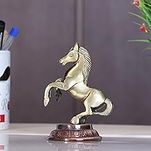KridayKraft Metal Jumping Horse Statue for Wealth, Income, Shining and Bright Future (8.5 x 6.5 x 12 cm, Grey)