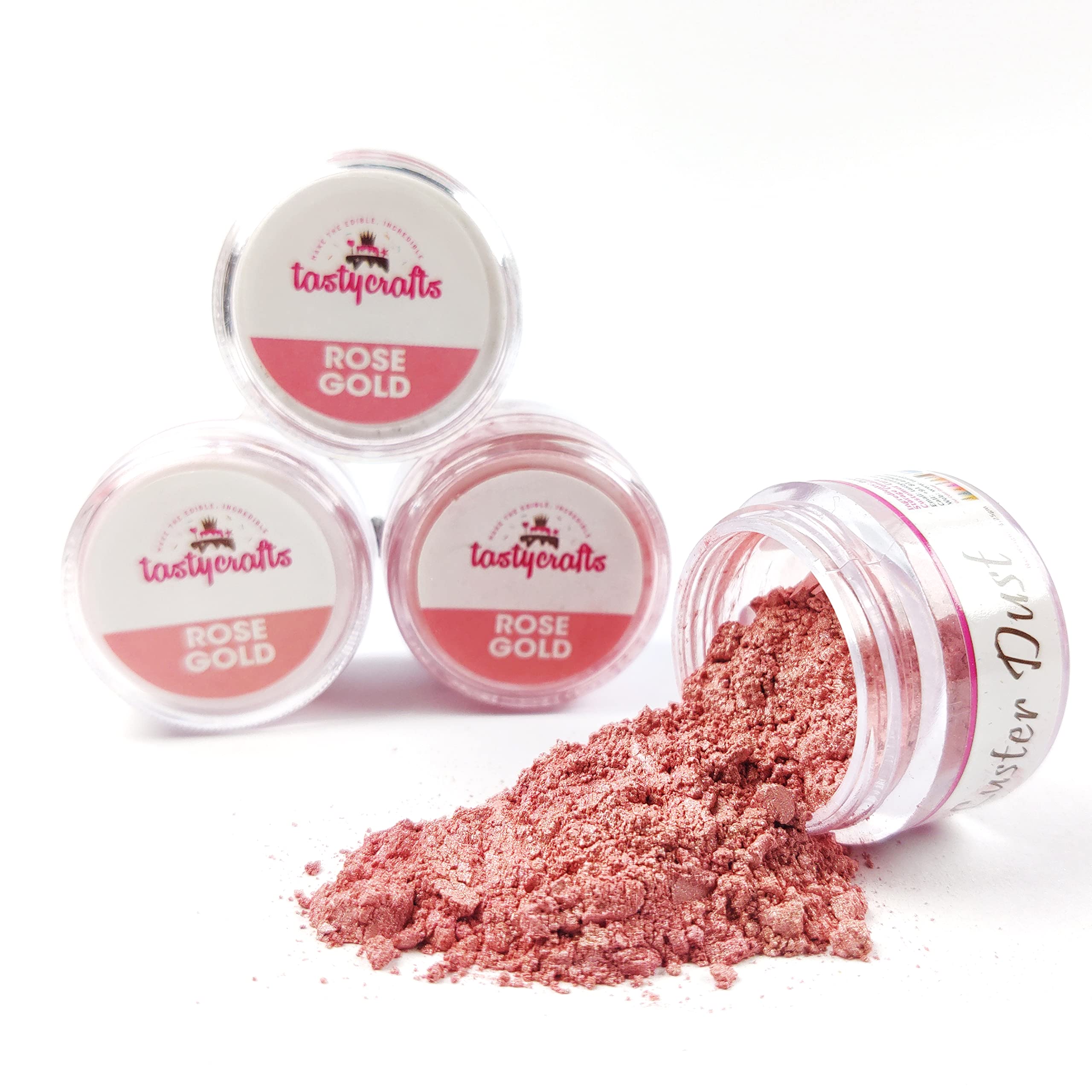Encrust Ventures Tasty crafts Luster Dust | Pearl Dust | Edible Product for Cake Décor | Sparkling Effect | topping | Glittering Shiner Dust | For Decorative Use, 4.25 gm - Rose Gold - Image 6 thumbnail