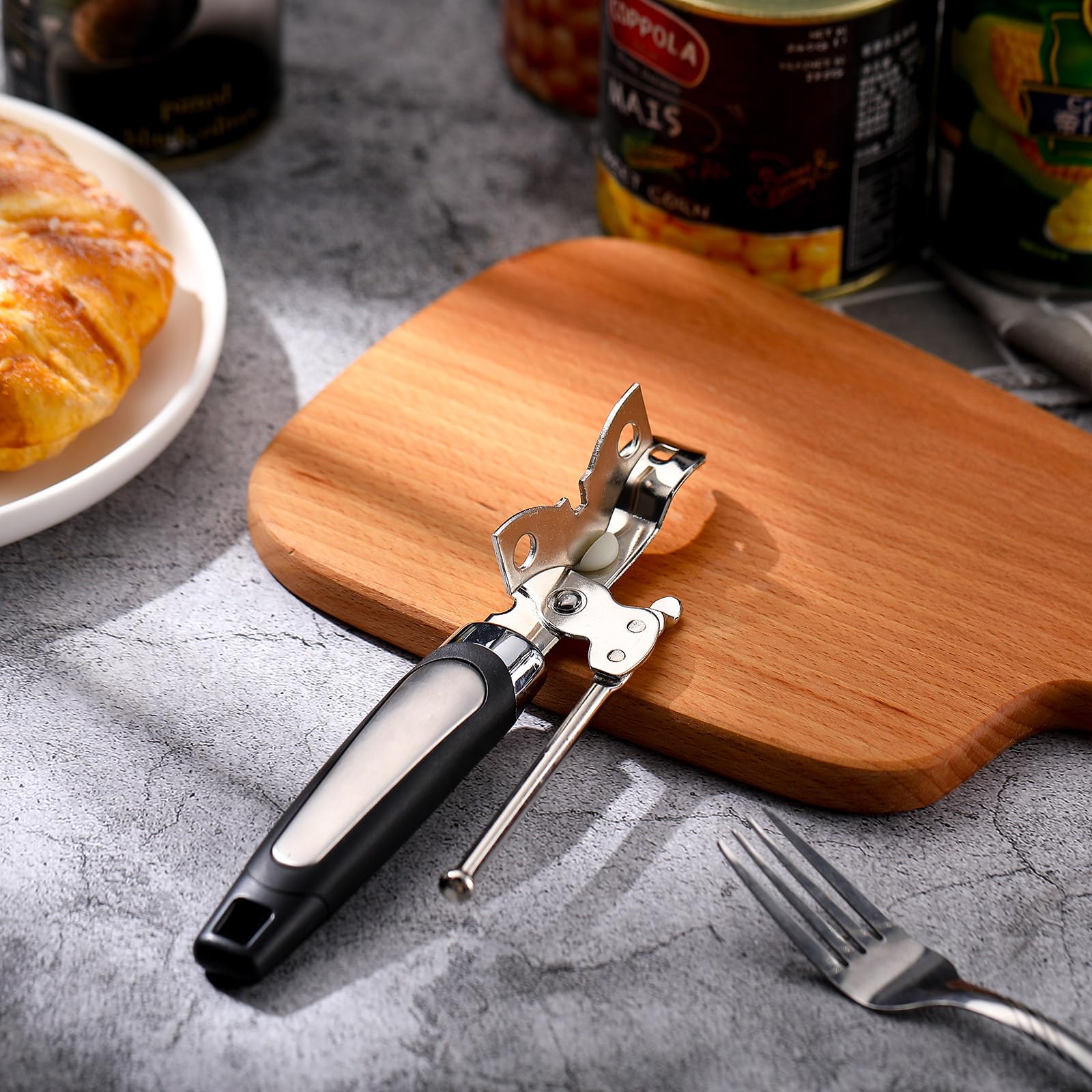 Gisafai Manueller Flaschenöffner, großer Drehknopf, Dosenöffner mit scharfer Klinge, arbeitssparender Griff, Kappenöffner, Küchendeckel, Hebelöffner, scharfes Schneidrad, Multifunktionsöffner, 30