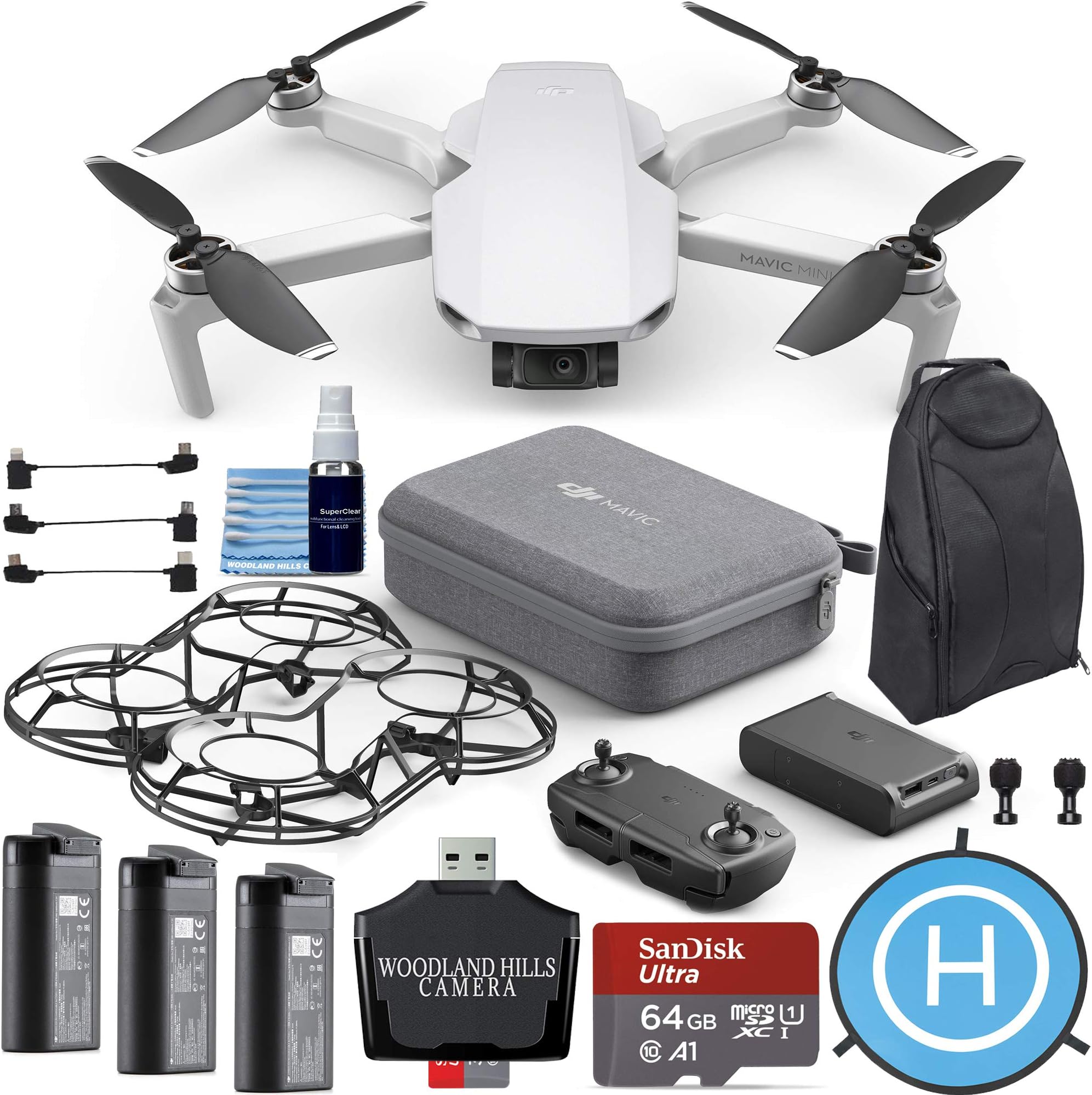 DJI Mavic Mini Fly More Combo Portable Drone Quadcopter 64GB Ultimate Travel Bundle Kit - CP.MA.00000123.01