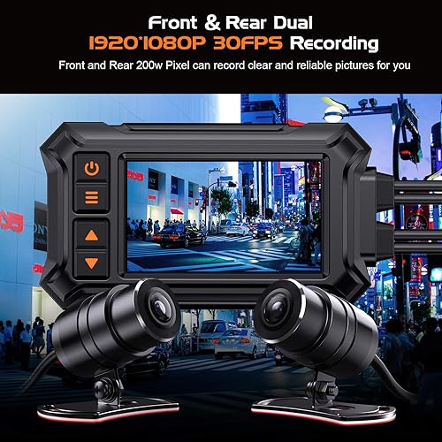 Miniatura 4 de Blueskysea B5M 2K 30fps Dual Wide Angle 150 Lente Sportbike Grabación DVR con pantalla IPS de 3 pulgadas, resistente 32GB Card Loop Grabación GPS