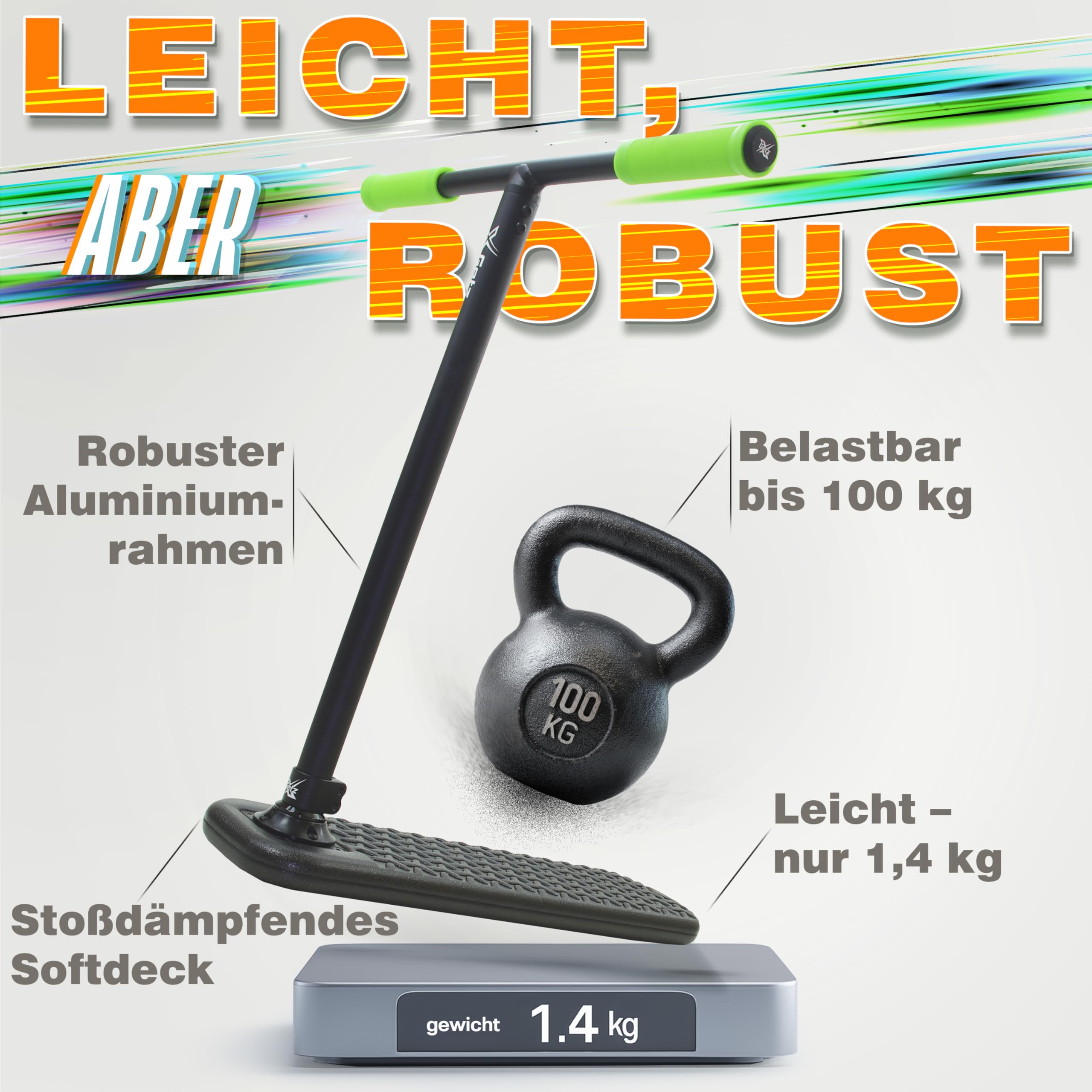 Trampolin Scooter für Kinder & Jugendliche, Freestyle Trick Scooter, XGETZ