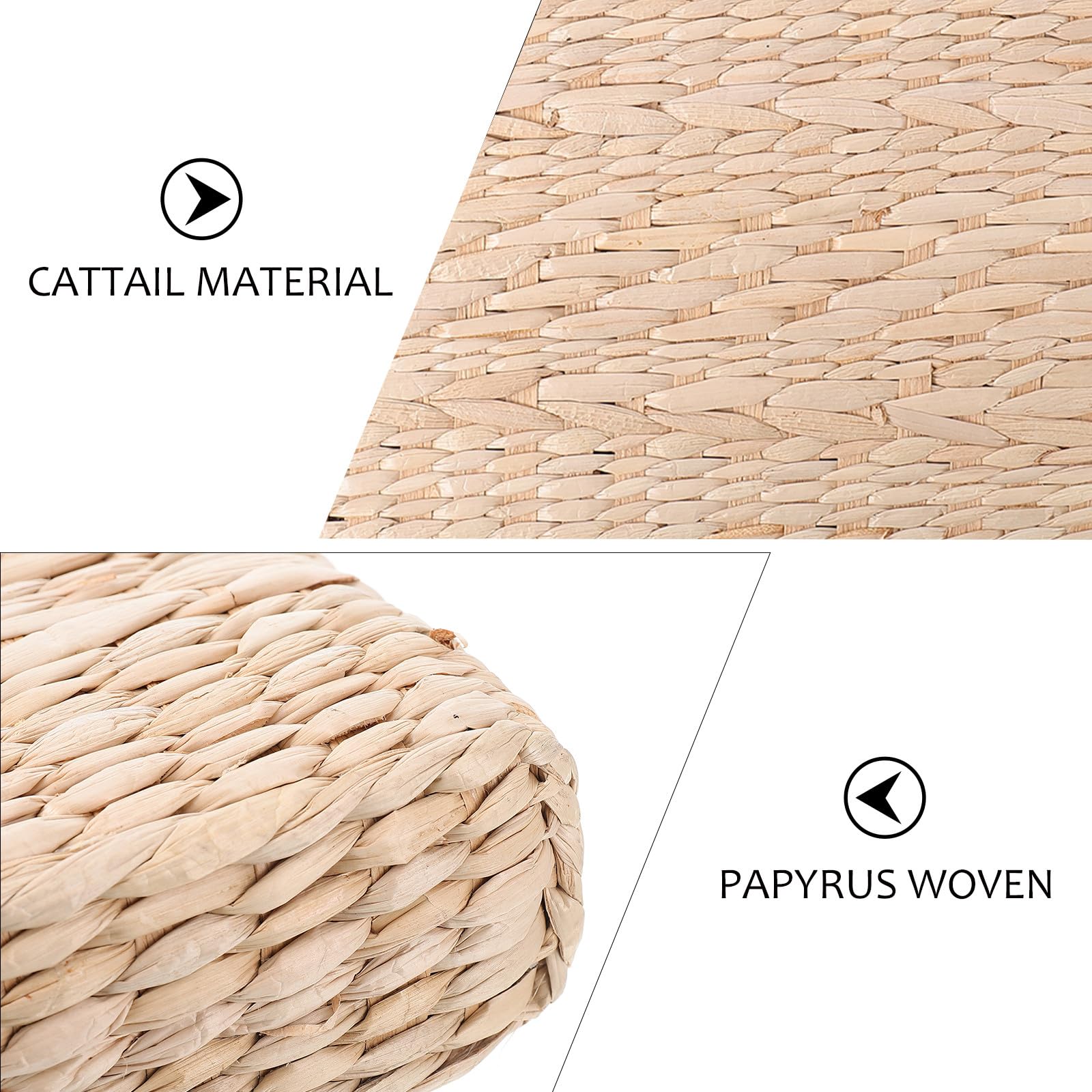Abaodam Tapis de Contemplation en Paille Tissé la Main, Coussin Futon Beige Résistant la Pression et Pliable, pour Yoga et Usage Intérieur