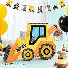 WERNNSAI Construction Pinata - Construction Party Supplies Dump Truck Pinata with Blindfold and Bat for Boys Kids Tractor Excavator Theme Birthday Party Game Decorations