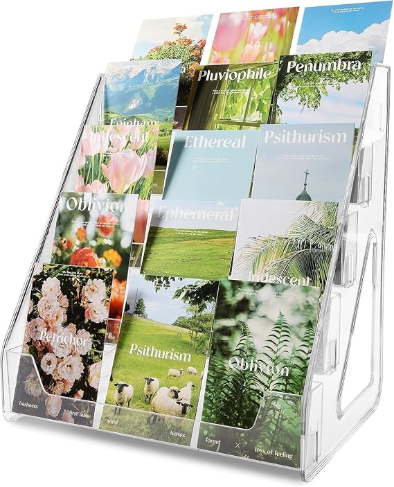 Trading Card Display Stand, Vertical Holder for Baseball Basketball Sports Graded Card Display Stand Tabletop for PSA BGS SGC Slabs, Snap-On Assembly (Clear, 2Pack-5Tier)