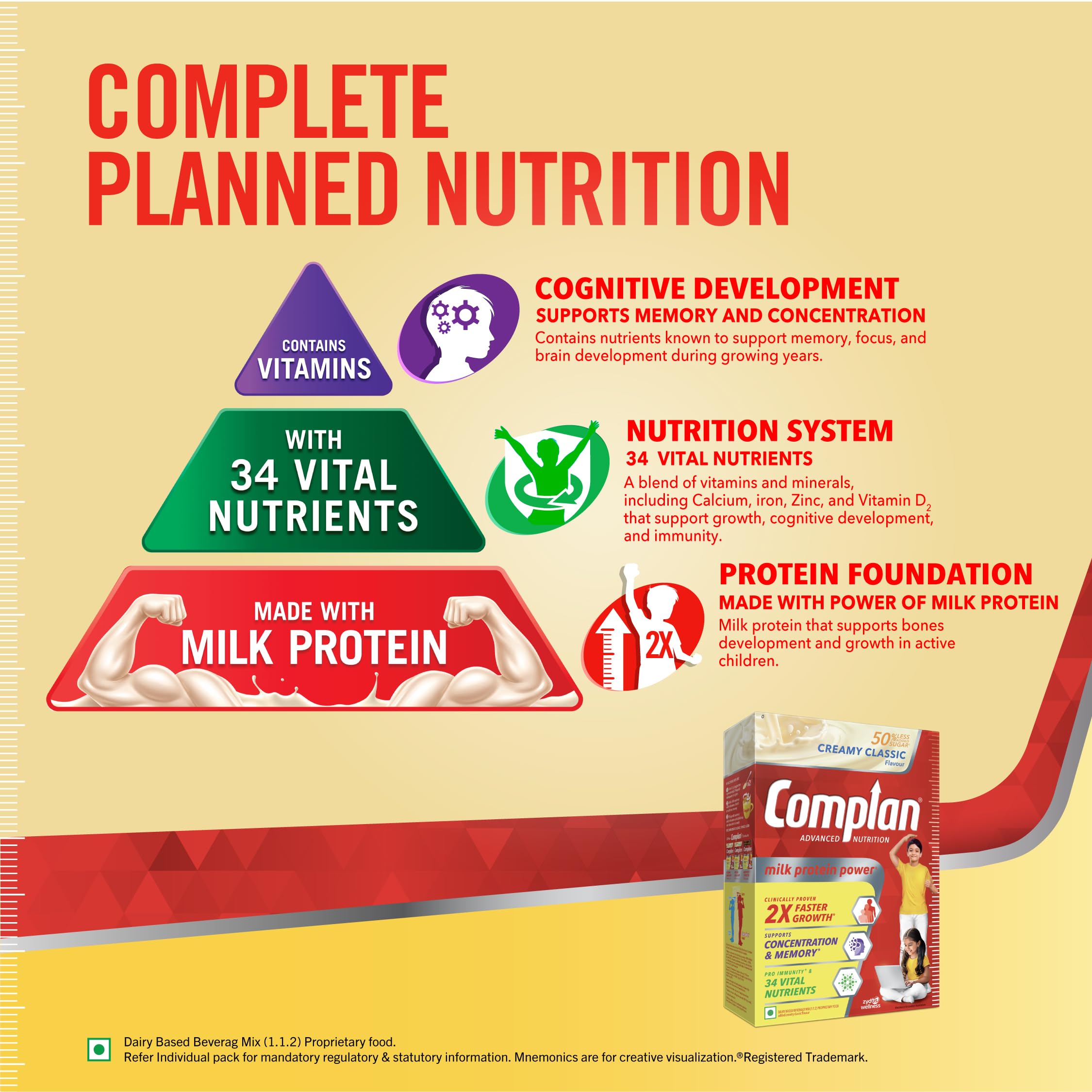 Complan Nutrition Drink Powder for Children, Creamy Classic Flavour, 500 g Carton | Nutrition drink for kids with protein & 34 vital nutrients — Amazon image 5