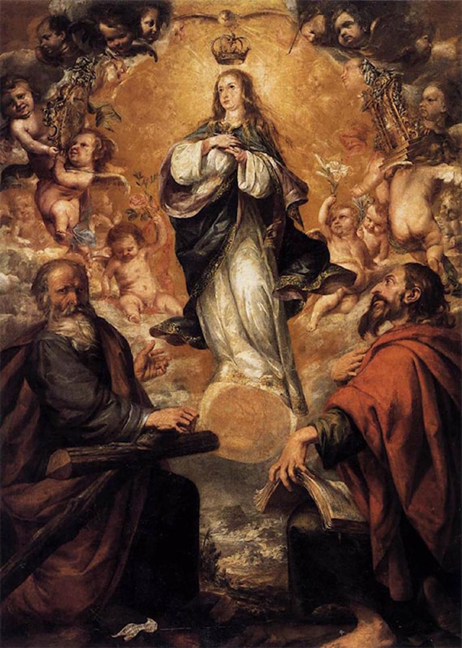 SERENDIPITP Abstract Painting Mural Print Picture Wall Decor Painting Virgin of the Immaculate Conception by Juan De Valdes Leal Vintage Wall Artwork for Home Decor 60x90cm