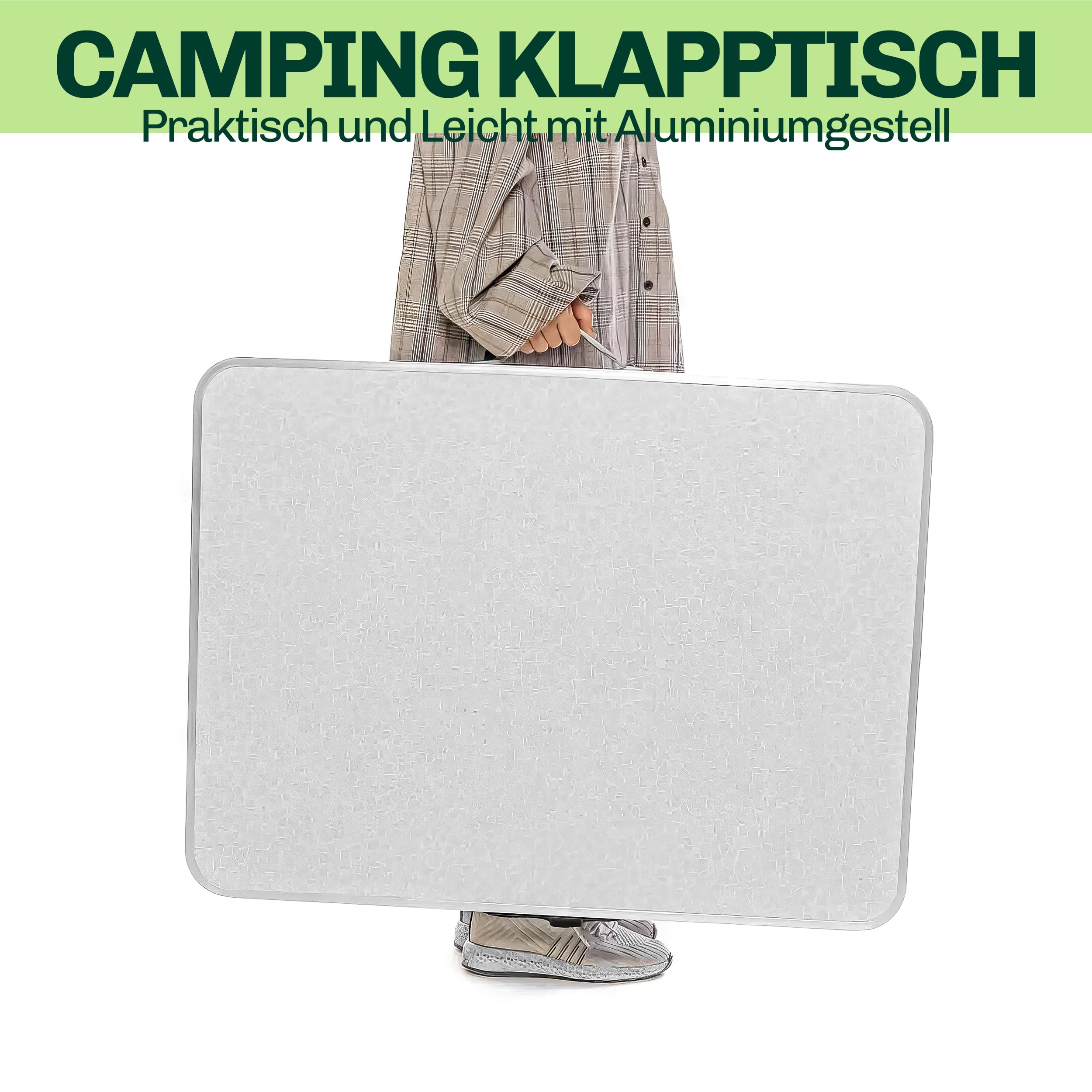 Blumixx Klapptisch Campingtisch - Verstellbare Höhe und Tragegriff - Superleicht aus Aluminium - 75x55x26/60cm – Faltbarer Garten- und Balkontisch
