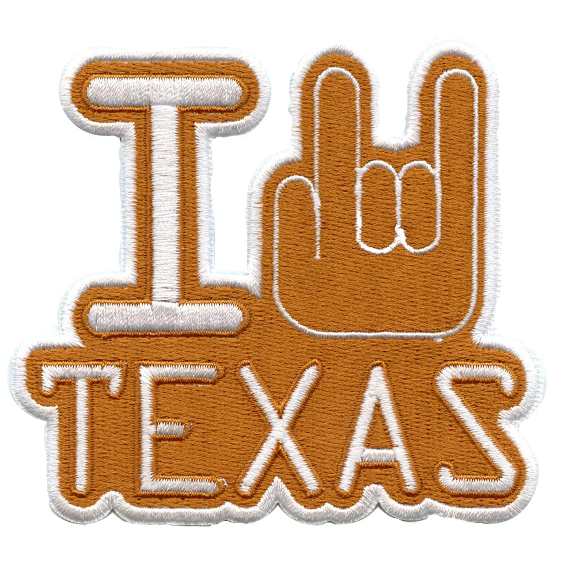 I Love Texas with Hand Patch Austin Pride University Embroidered Iron On