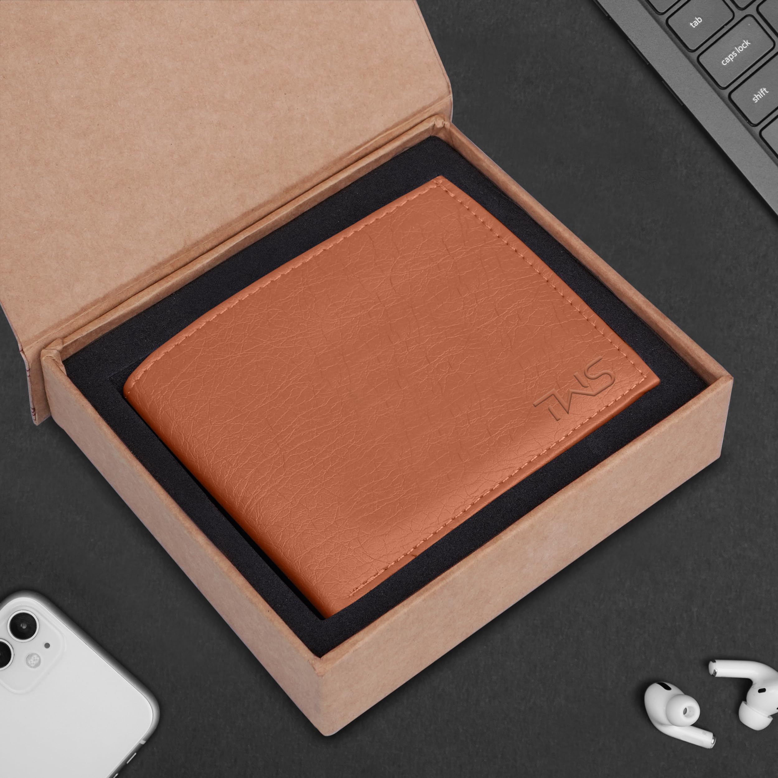 The Wallet Store Premium Quality Textured Men's Wallet - Tan