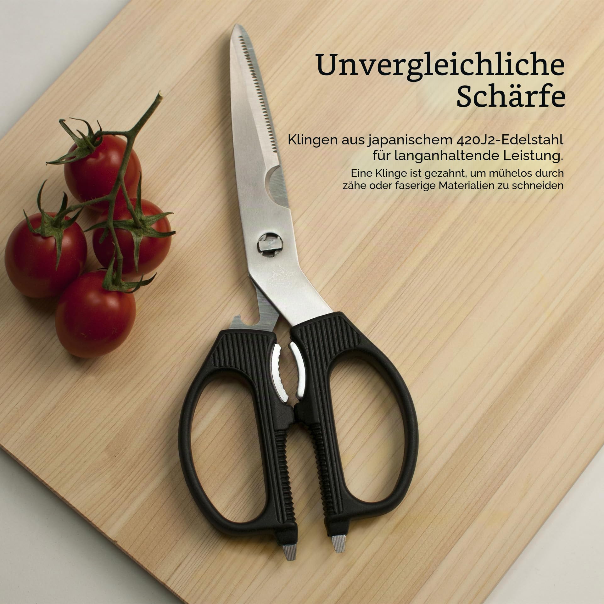 Shun Mehrzweck-Schere, Edelstahl-Küchenschere, DM7300, schwarz, 8,9 cm Klinge
