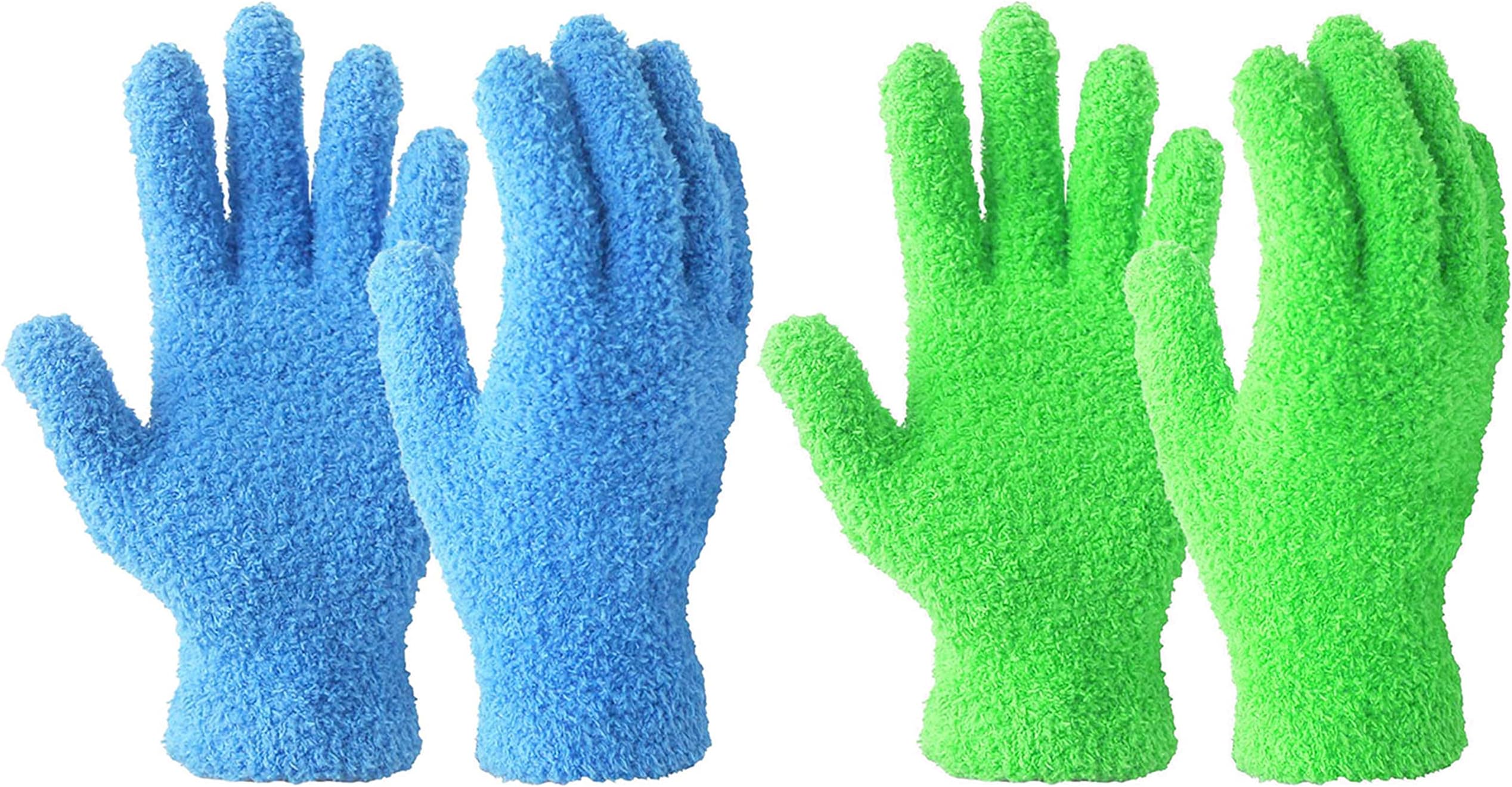 Evridwear Microfiber Gloves for Plant Dusting,2 Pairs Reusable Leaf Cleaning Glove for Houseplants,Blinds,Furniture and Small Objects