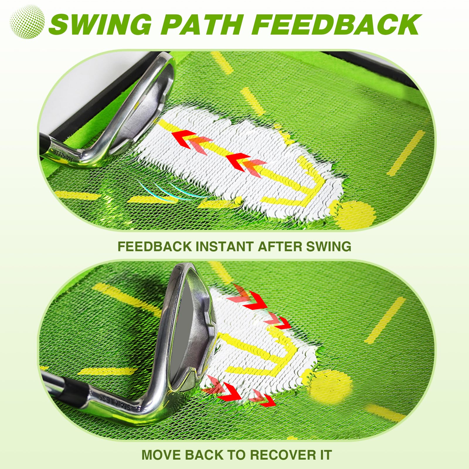 Tappetino da Golf & Tappetino per Swing – Tappetino di Allenamento con Base in Gomma Antiscivolo per Colpire la Palla con Precisione e Feedback dello Swing - per Principianti ed Esperti
