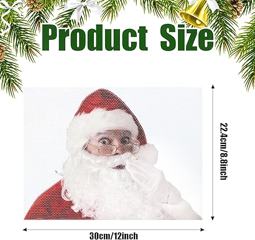 Miniatura 9 de LOMIMOS 2 calcomanías de Navidad para ventana trasera de automóvil, de PVC, autoadhesivas, gesto, Papá Noel, divertido vehículo (12 x 12 pulgadas)