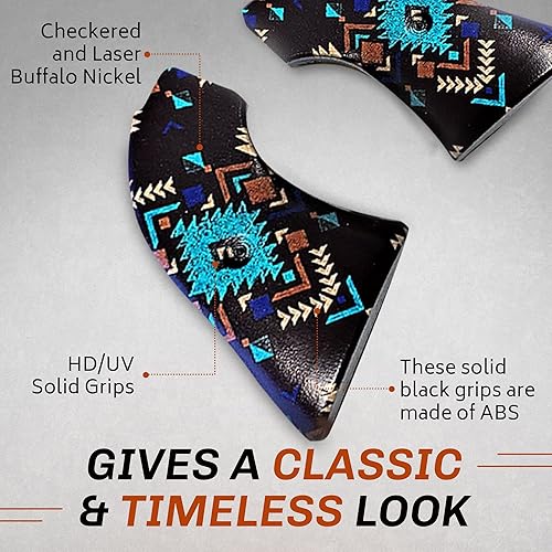 Miniatura 6 de Premium Gun Grips Puños de repuesto compatibles con Heritage Arms Rough Rider Solid ABS HD Imagen de una serpiente negra con estampado UV