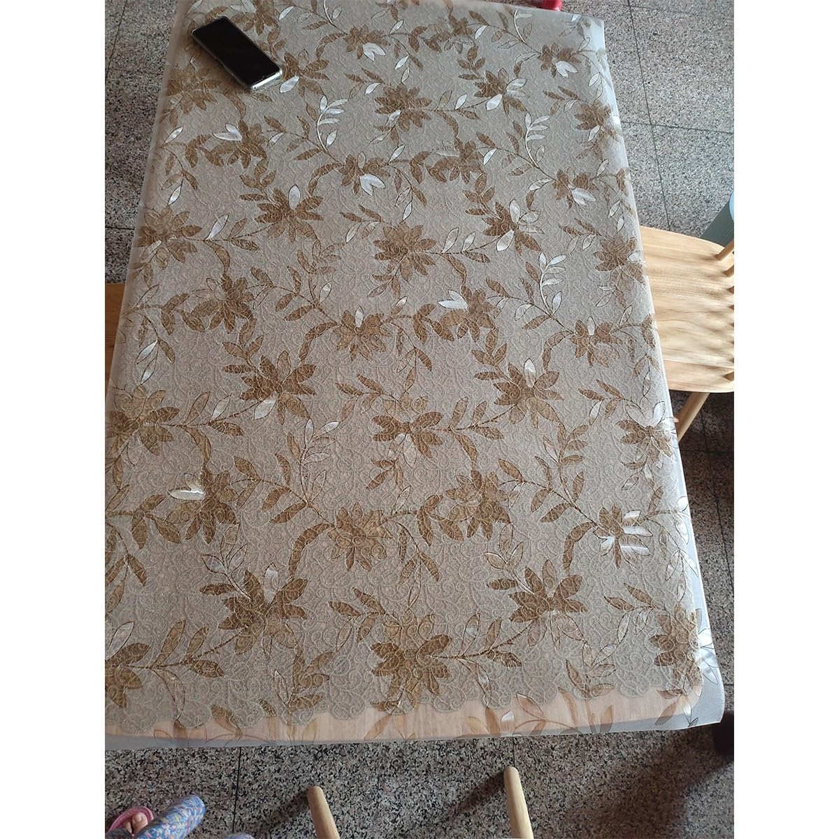 Sous-main Antidérapant Avec Texture De Fleur De Cosmos Tapis D'écriture Semi-transparent Tapis De Travail Pour Table De Cuisine, 50x100cm 60x120cm 70x130cm Tapis De Dessin(80x150cm)
