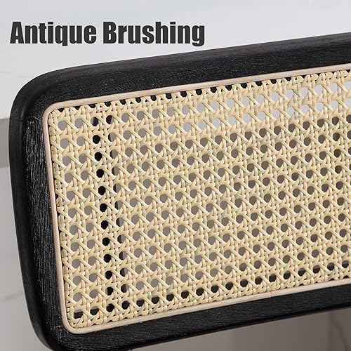 Miniatura 3 de Taburetes de bar de ratán de altura de mostrador, 26 pulgadas, modernos taburetes de mostrador Boucle con respaldo de caña, taburetes de mimbre para