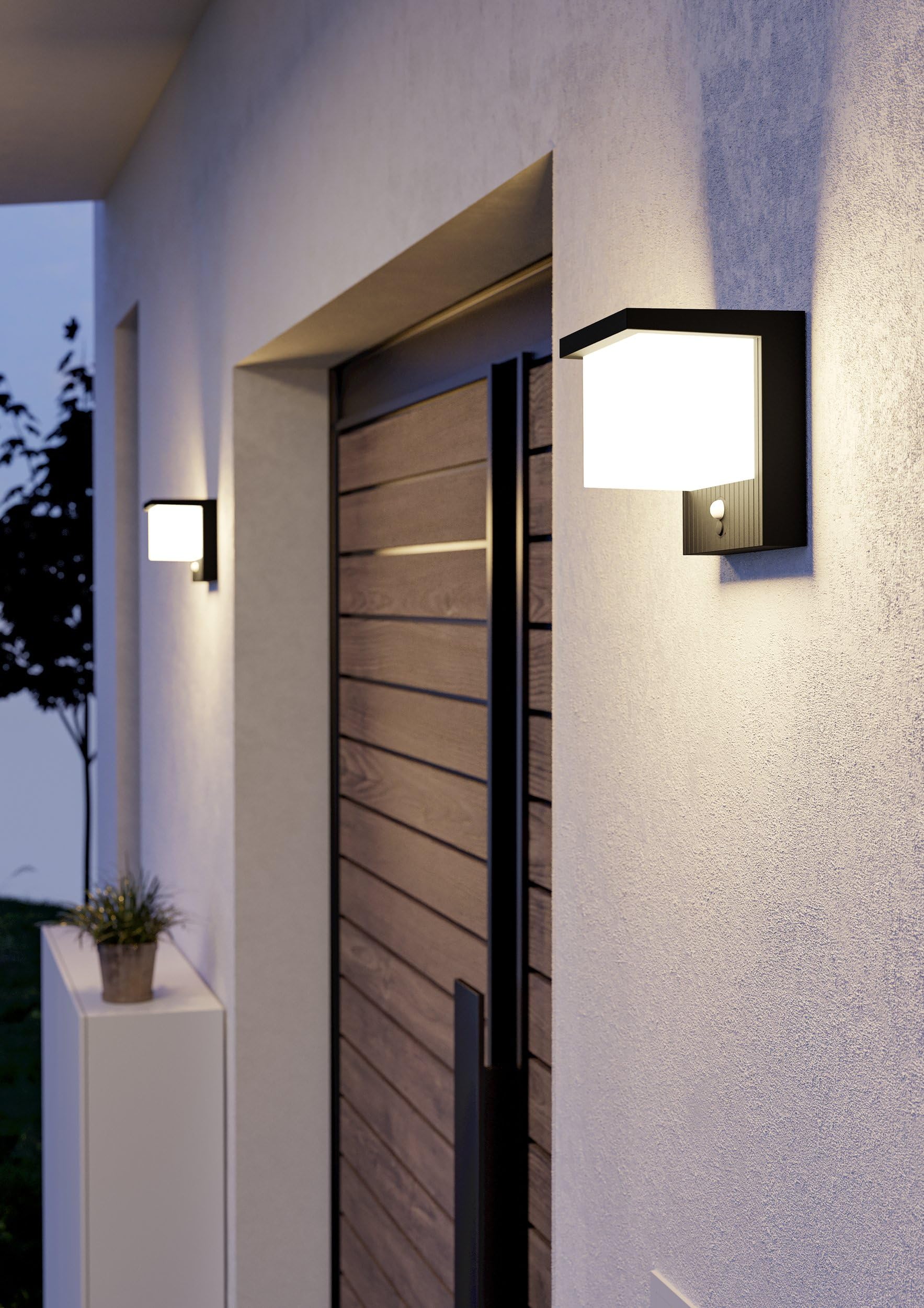 EGLO solarna lampa ścienna Frigento 700 lm, z czujnikiem ruchu