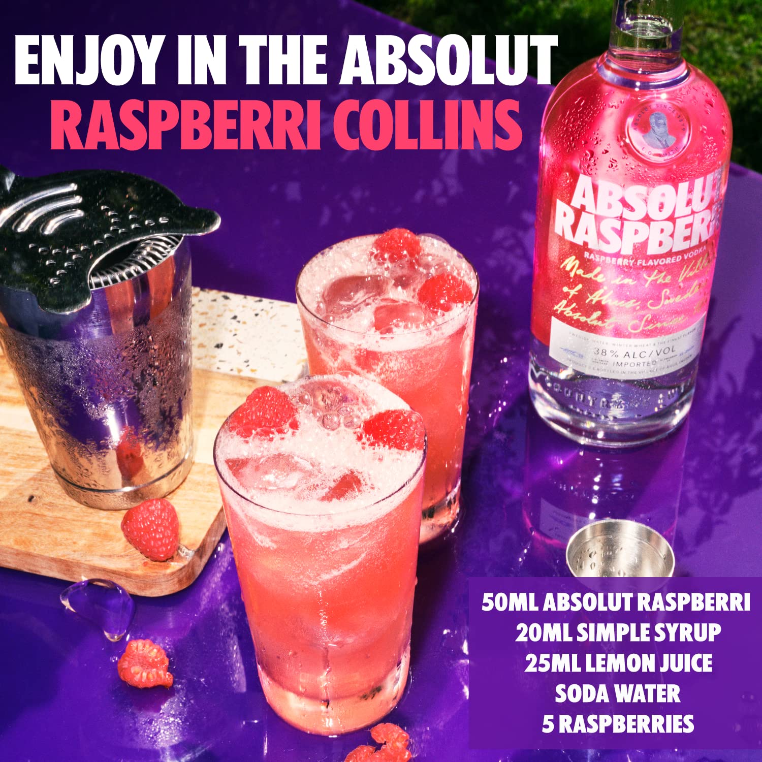 Absolut RASPBERRY Flavored Vodka 38% Vol. 0,7l (Lot de 3)