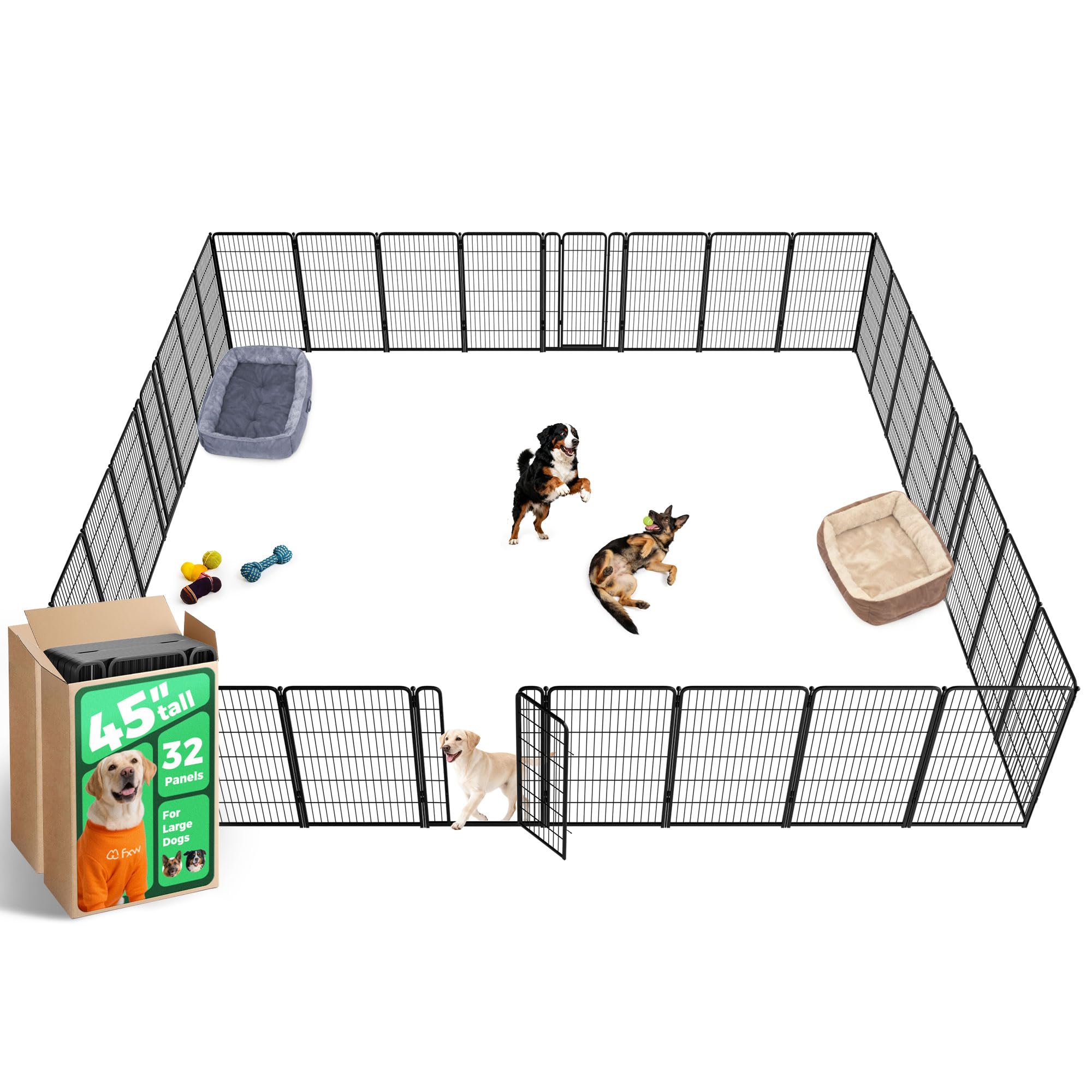 FXW Homeplus Indoor Dog Playpen, 45" H, 32 Panels, for Large Dogs