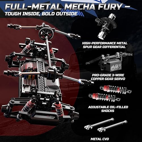 Miniatura 3 de DEERC Autos de control remoto rápidos sin escobillas para niños y adultos, 34.2 mih, camión RC todoterreno 118, auto Mecha de carreras todo terreno,