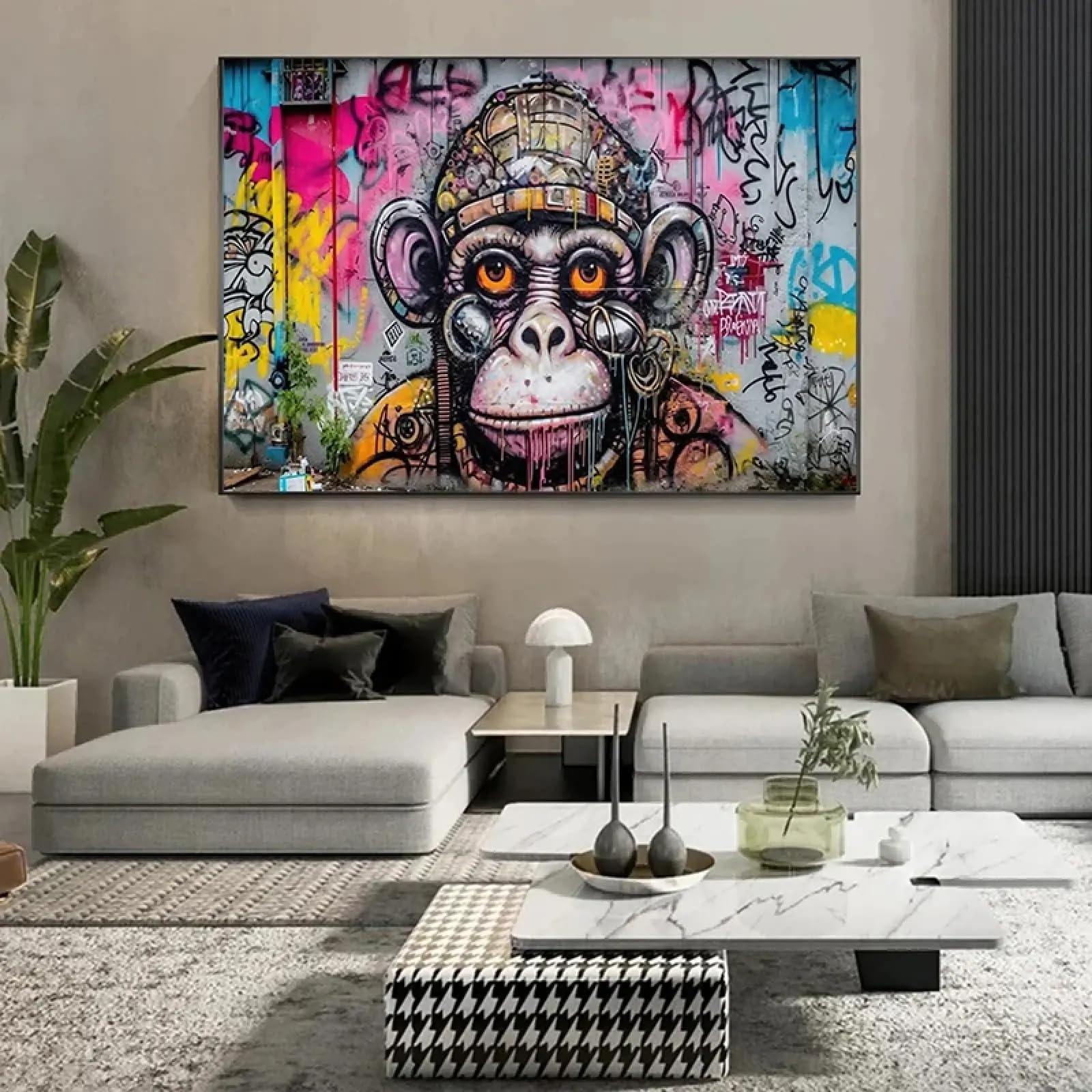 Impression sur toile singe graffiti TONGYINLI de qualité premium